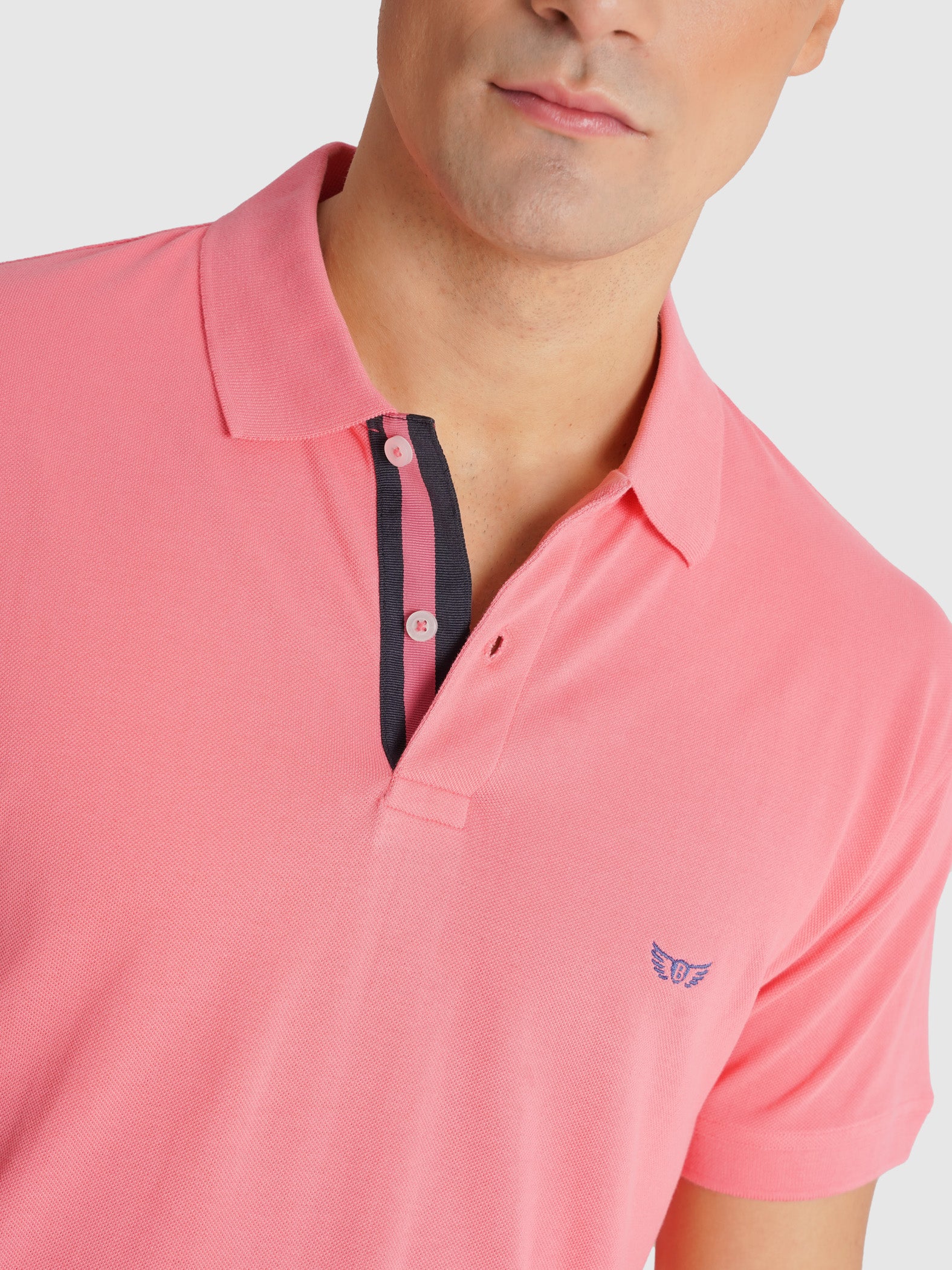 POLO PIQUET ROSA MANGA CURTA REGULAR FIT MR. BLUE