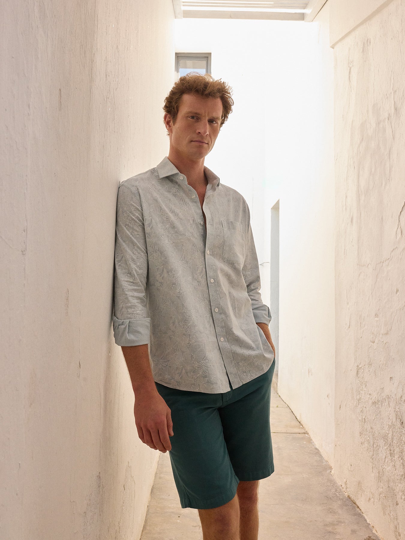 Calções Slim Fit Verdes Mr. Blue