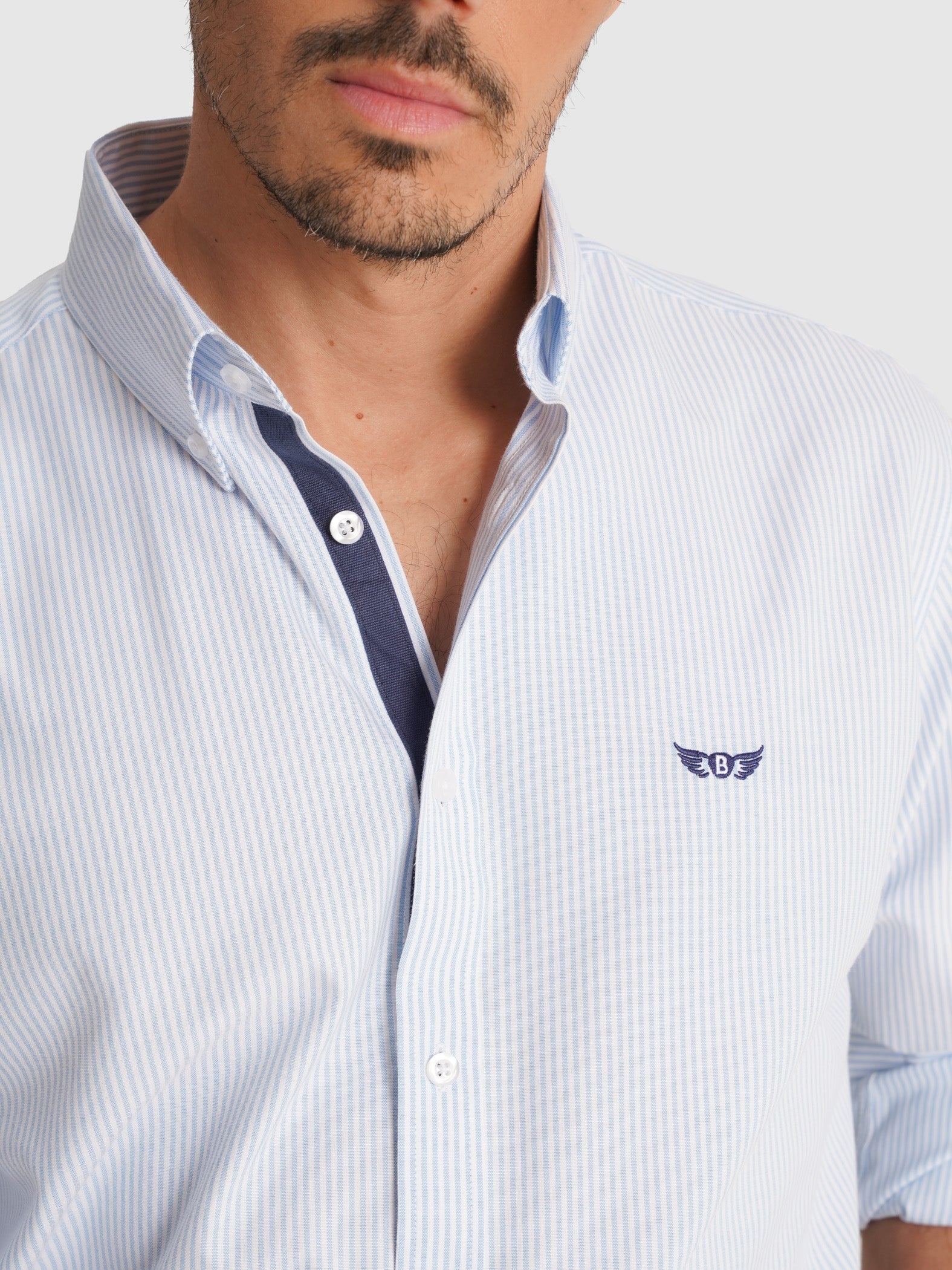 CAMISA AZUL MANGA COMPRIDA REGULAR FIT MR. BLUE