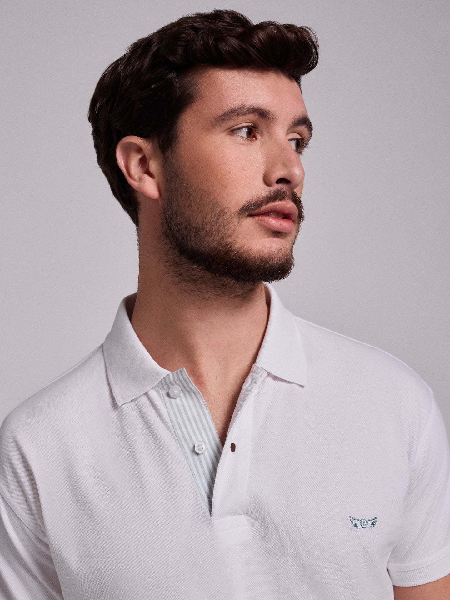 POLO BRANCO MANGA CURTA REGULAR FIT MR. BLUE