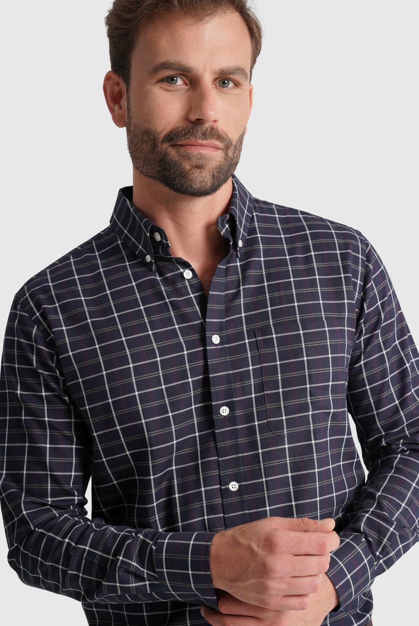 Camisa Algodão Azul Manga Comprida Regular Fit Mr. Blue