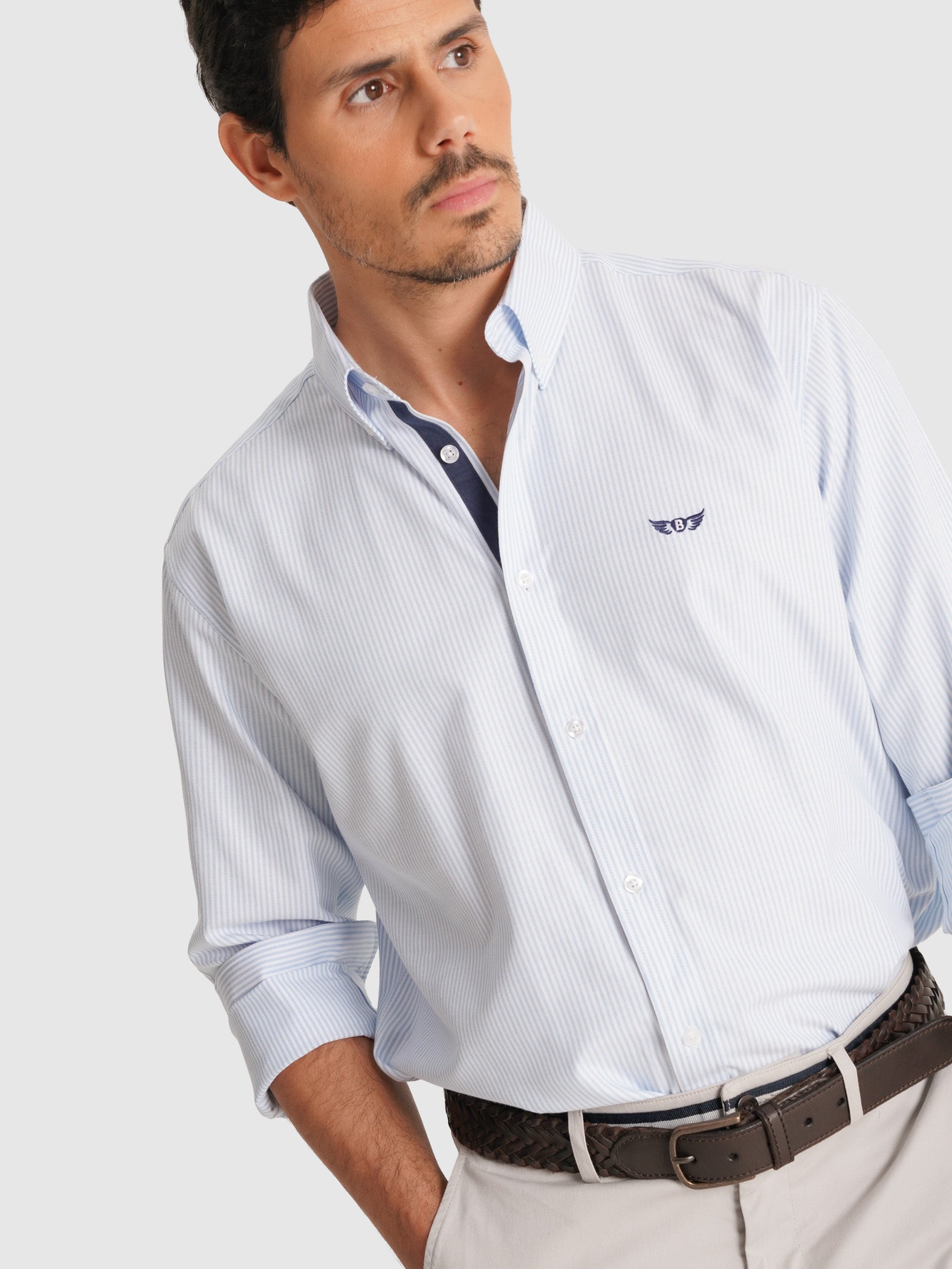 CAMISA AZUL MANGA COMPRIDA REGULAR FIT MR. BLUE
