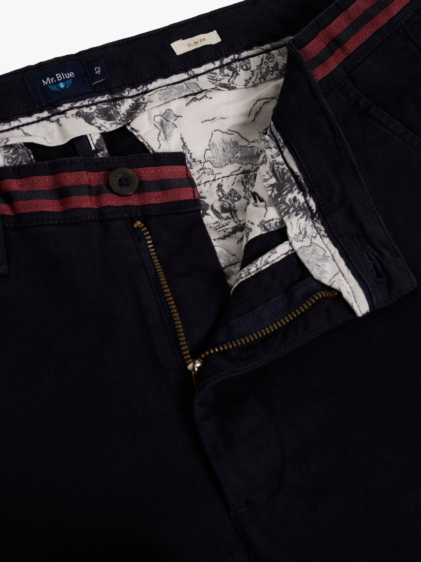 CALÇAS ESTRUTURADA AZUIS SLIM FIT MR. BLUE