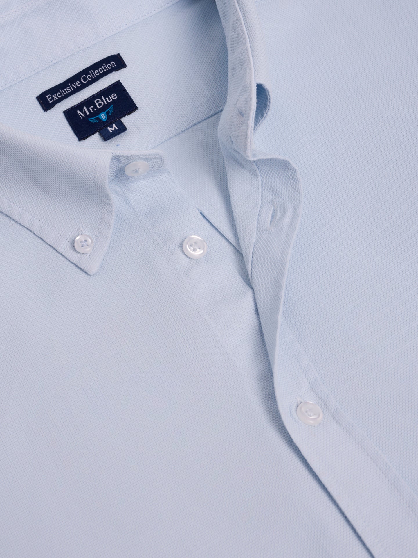 CAMISA ALGODÃO AZUL MANGA COMPRIDA REGULAR FIT MR. BLUE