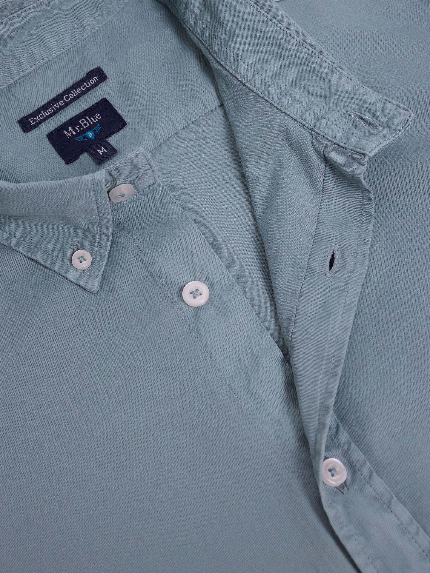 CAMISA ALGODÃO AZUL MANGA COMPRIDA REGULAR FIT MR. BLUE