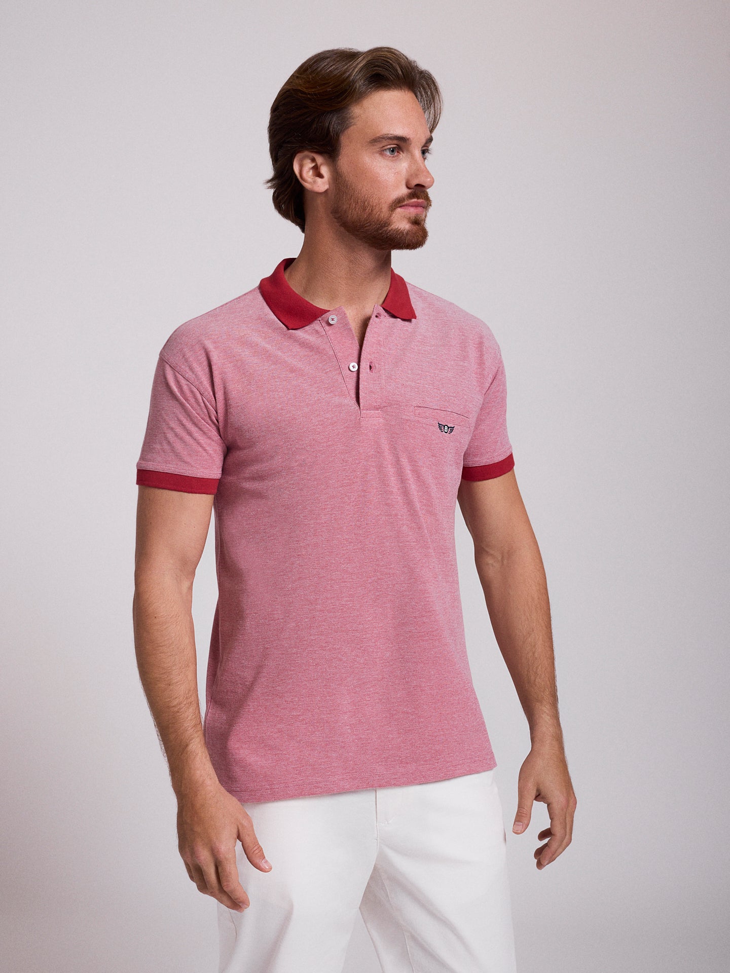 POLO VERMELHO MANGA CURTA REGULAR FIT MR. BLUE