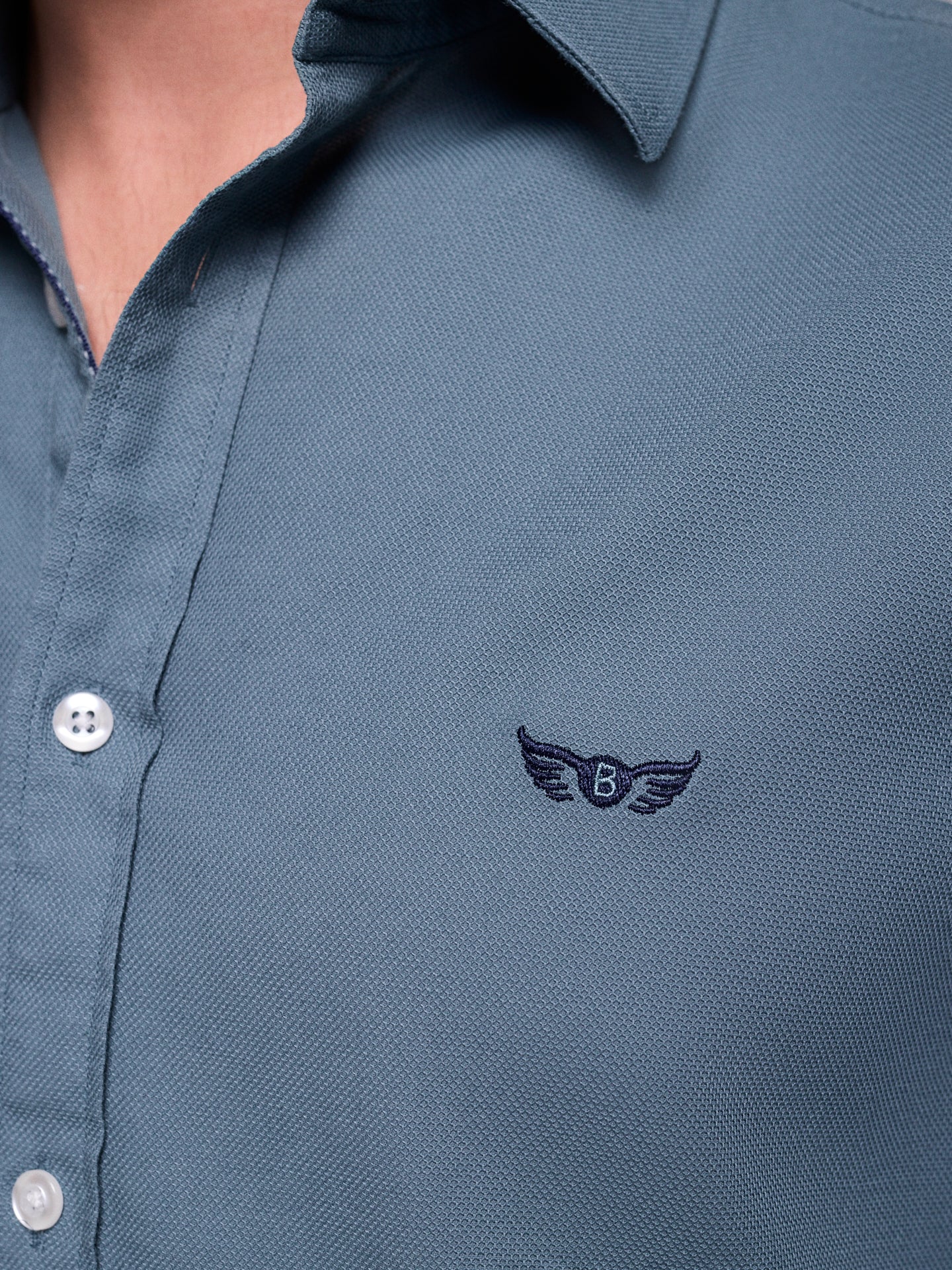 CAMISA ALGODÃO VERDE MANGA COMPRIDA REGULAR FIT MR. BLUE