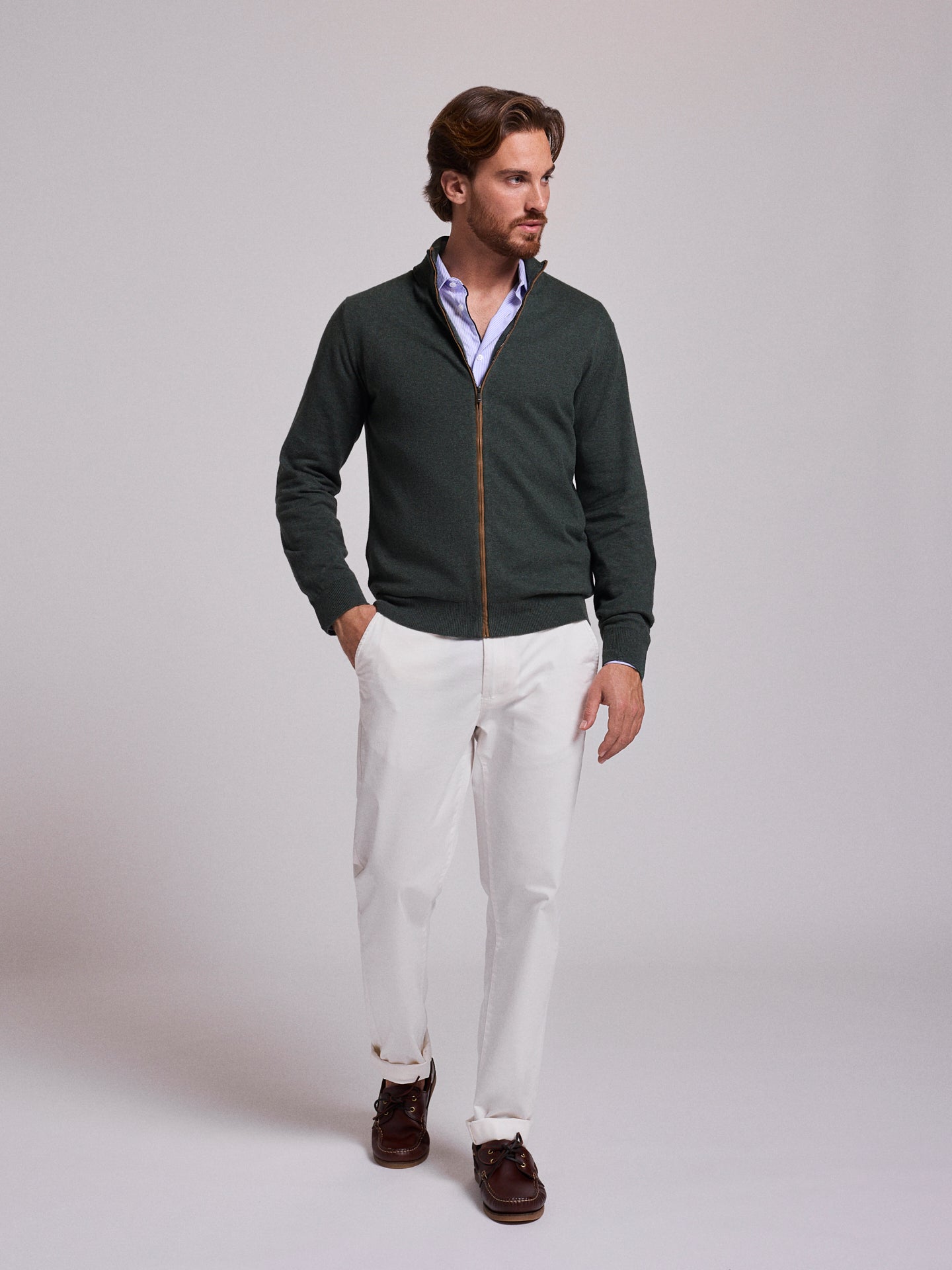 PULLOVER ALGODÃO VERDE MANGA COMPRIDA REGULAR FIT MR. BLUE