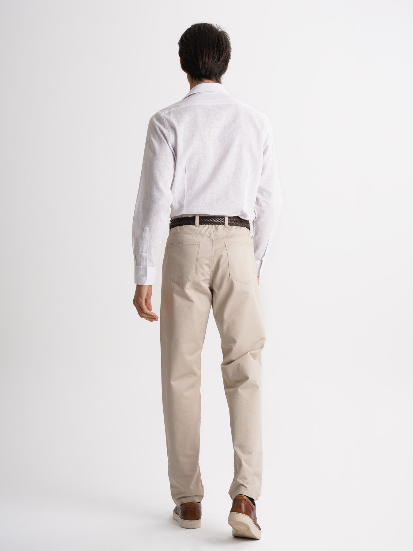 Camisa Slim Fit Linho Branca Mr. Blue