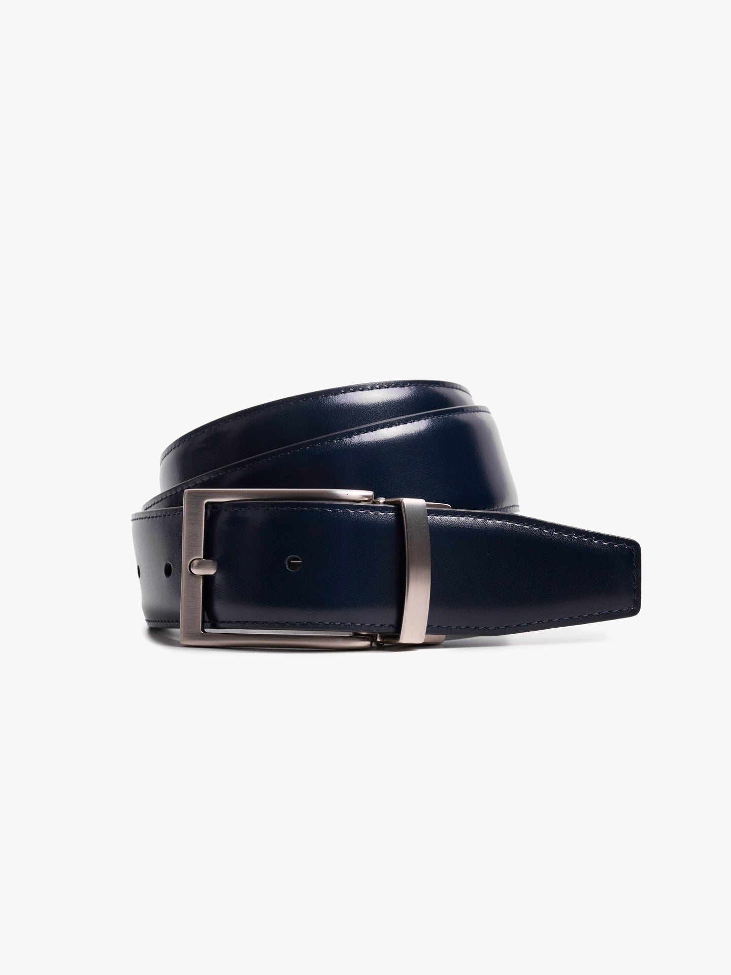 CINTURÓN DE PIEL NEGRO REGULAR FIT MR. AZUL