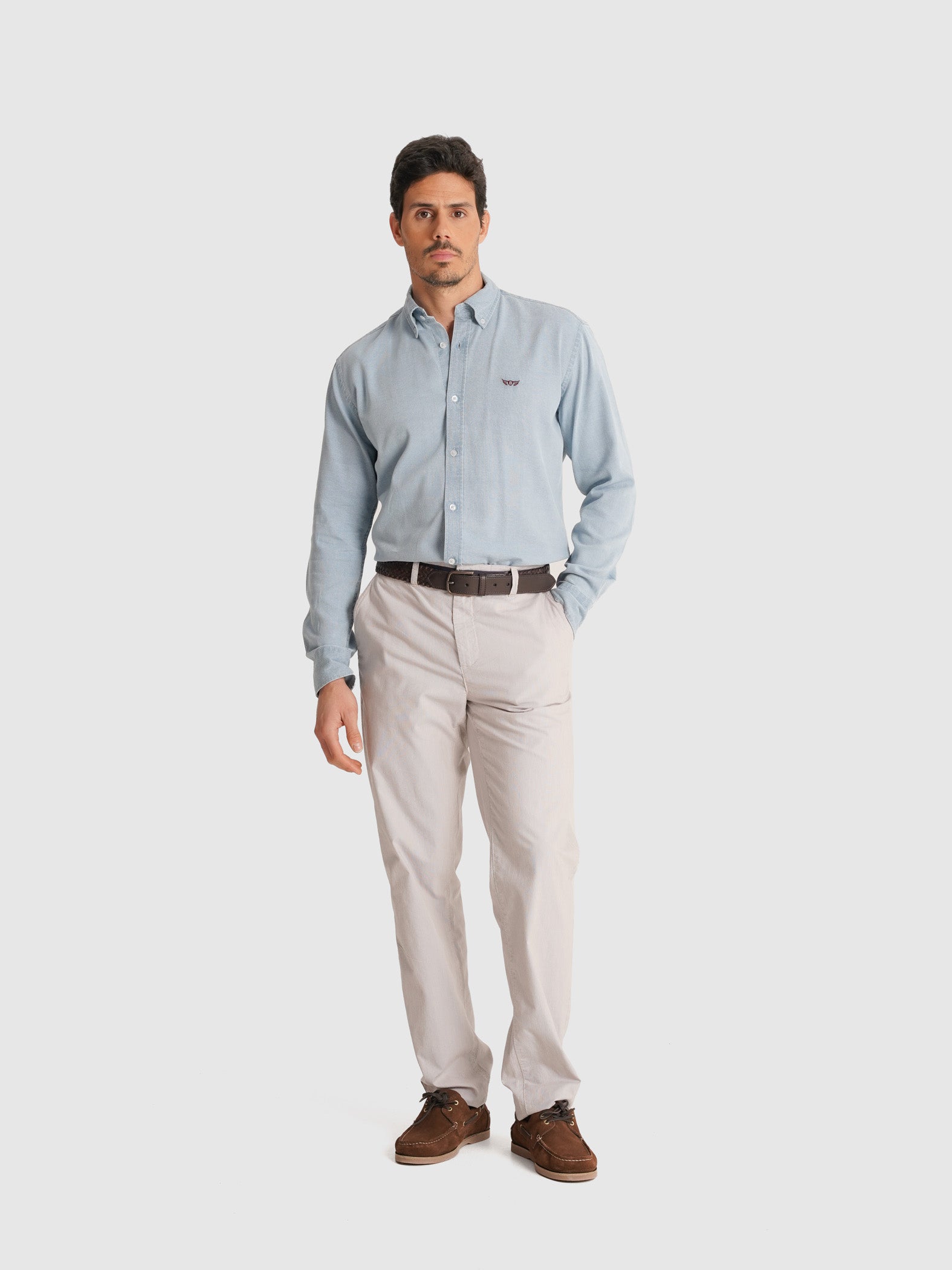 CAMISA AZUL MANGA COMPRIDA REGULAR FIT MR. BLUE