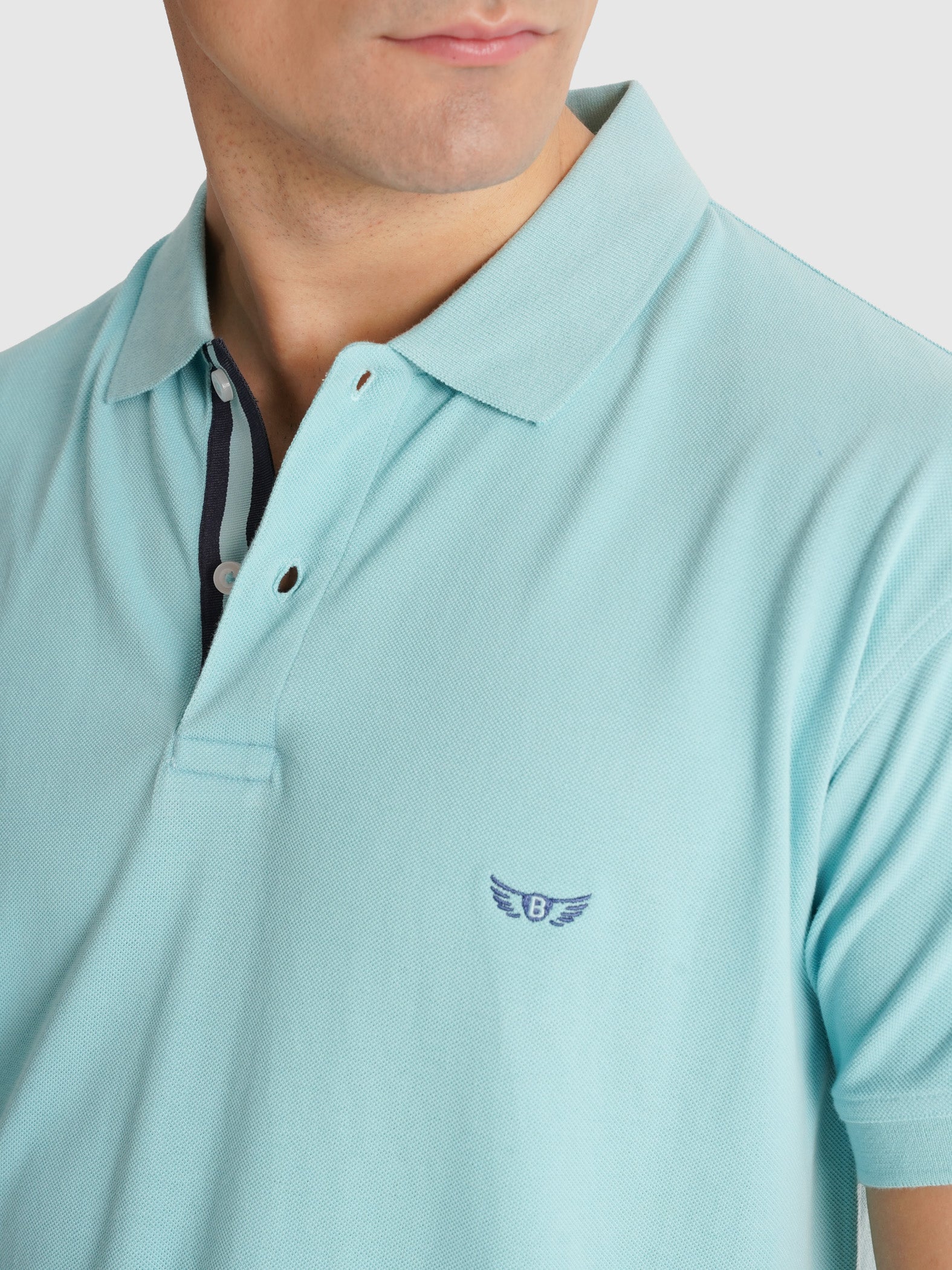 BLUE PIQUET POLO SHORT SLEEVE REGULAR FIT MR. BLUE