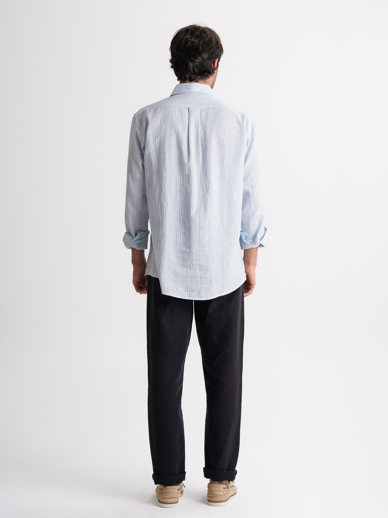 Camisa Regular Fit Linho Azul Mr. Blue