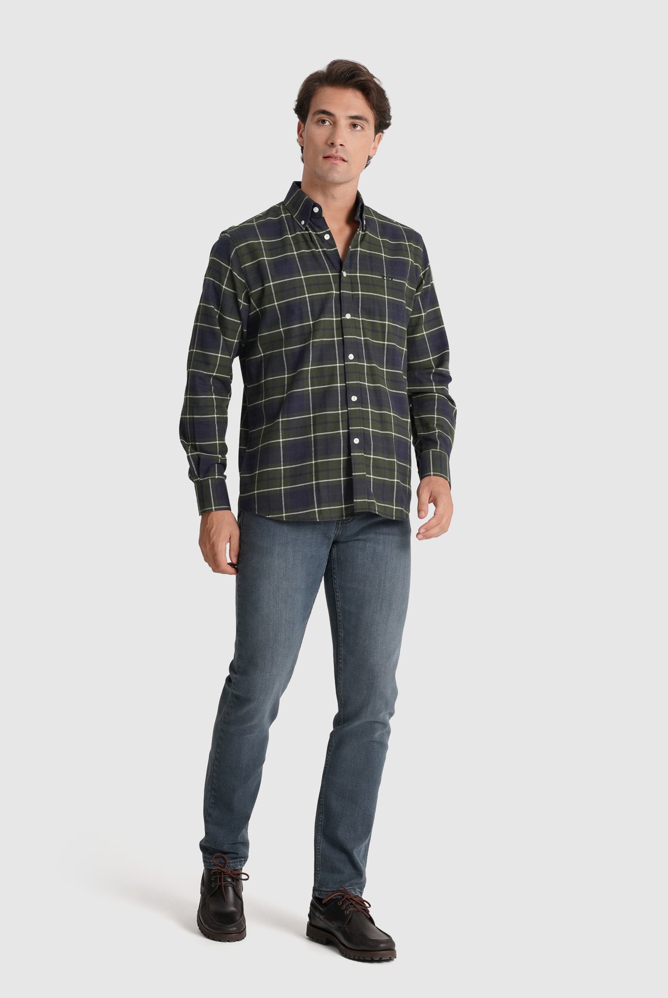 Camisa Flanela Azul Manga Comprida Regular Fit Mr. Blue