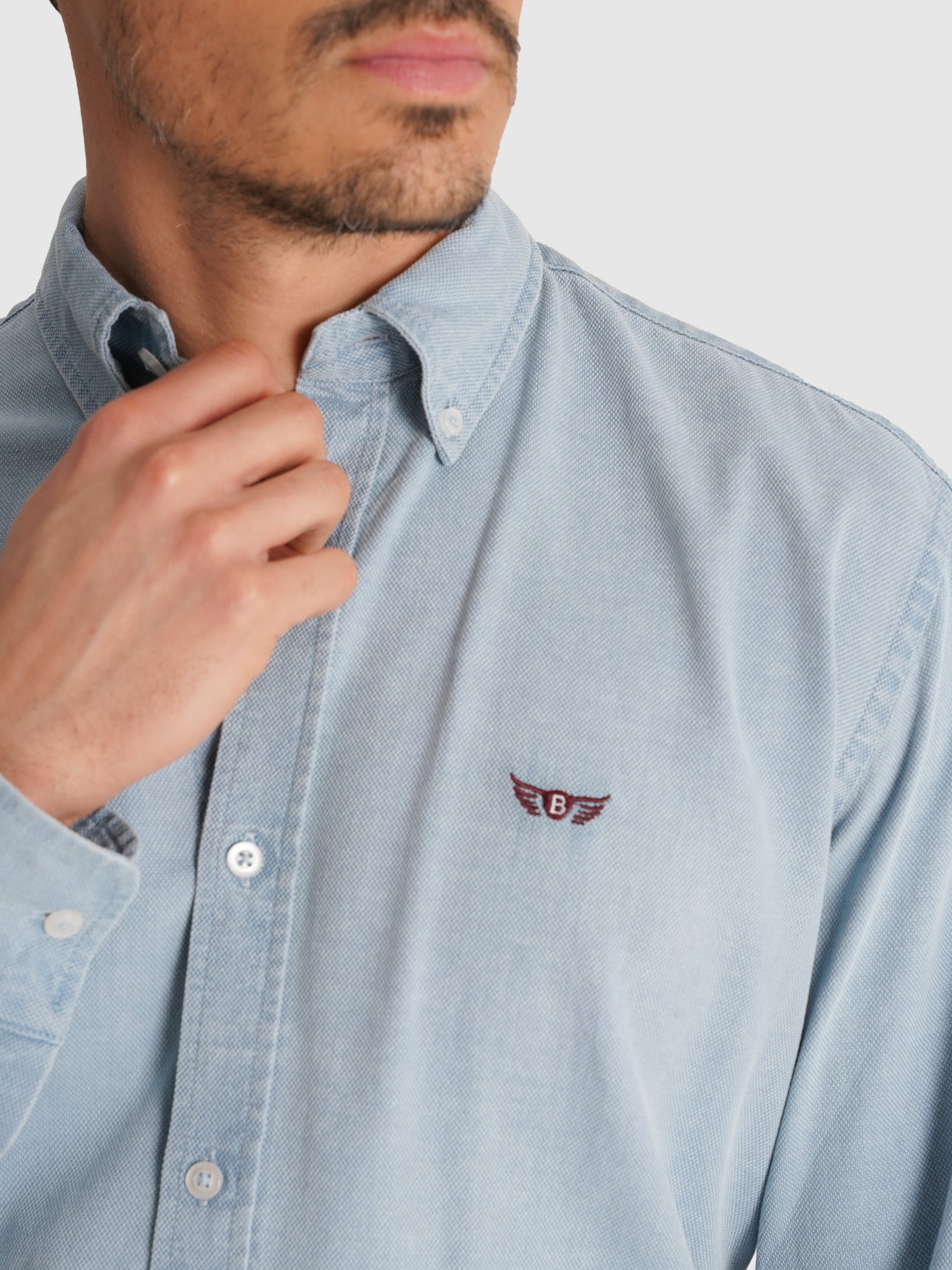 CAMISA AZUL MANGA COMPRIDA REGULAR FIT MR. BLUE