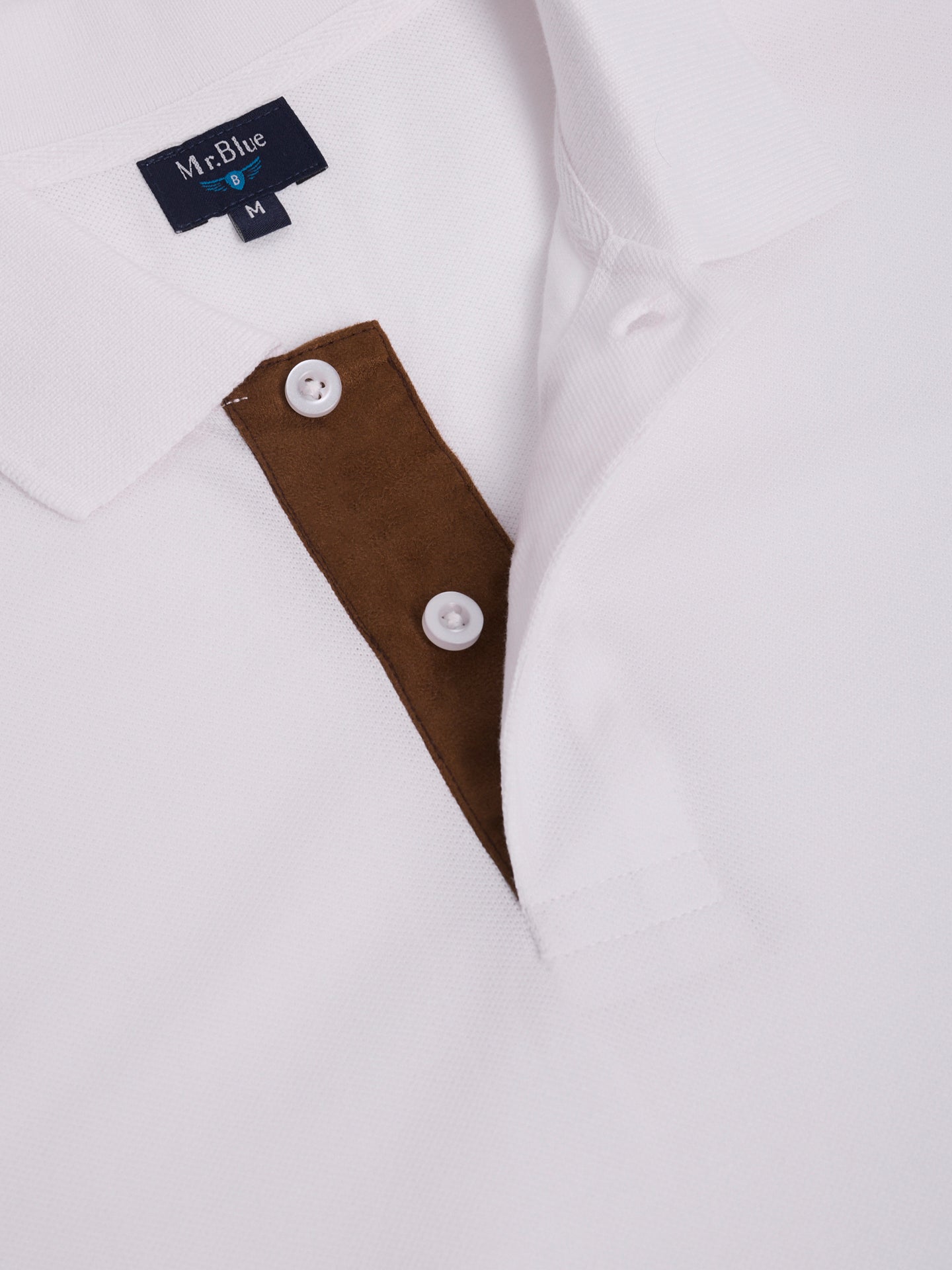 POLO PIQUET BRANCO MANGA CURTA REGULAR FIT MR. BLUE