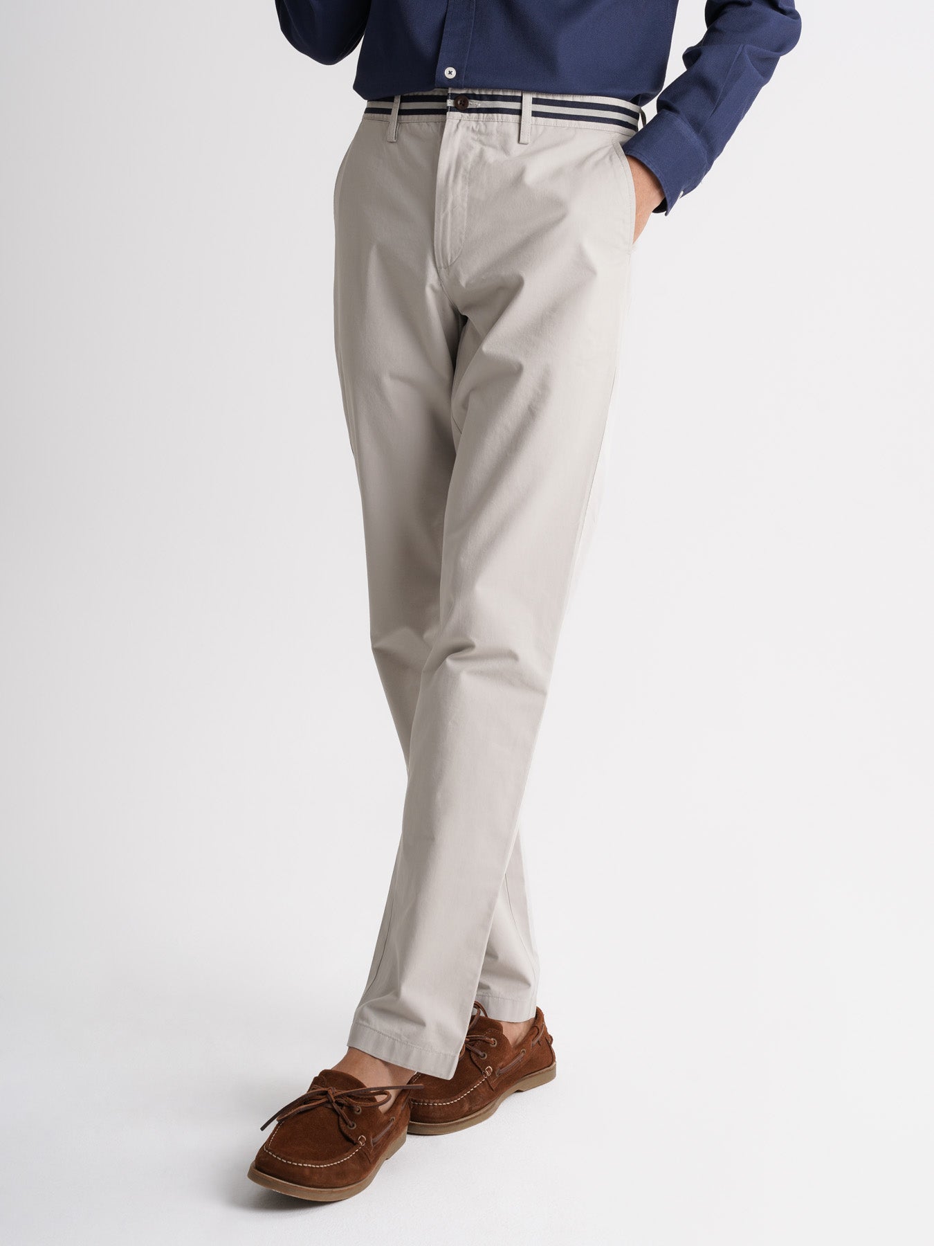 Calças Chinos Regular Fit Twill Cinzentas Mr. Blue