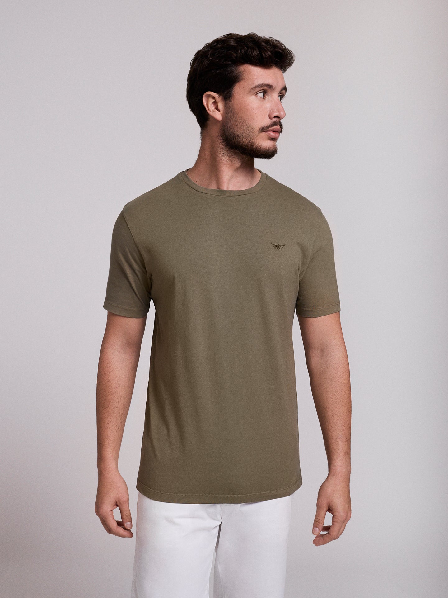 T-SHIRT ALGODÃO VERDE MANGA CURTA REGULAR FIT MR. BLUE