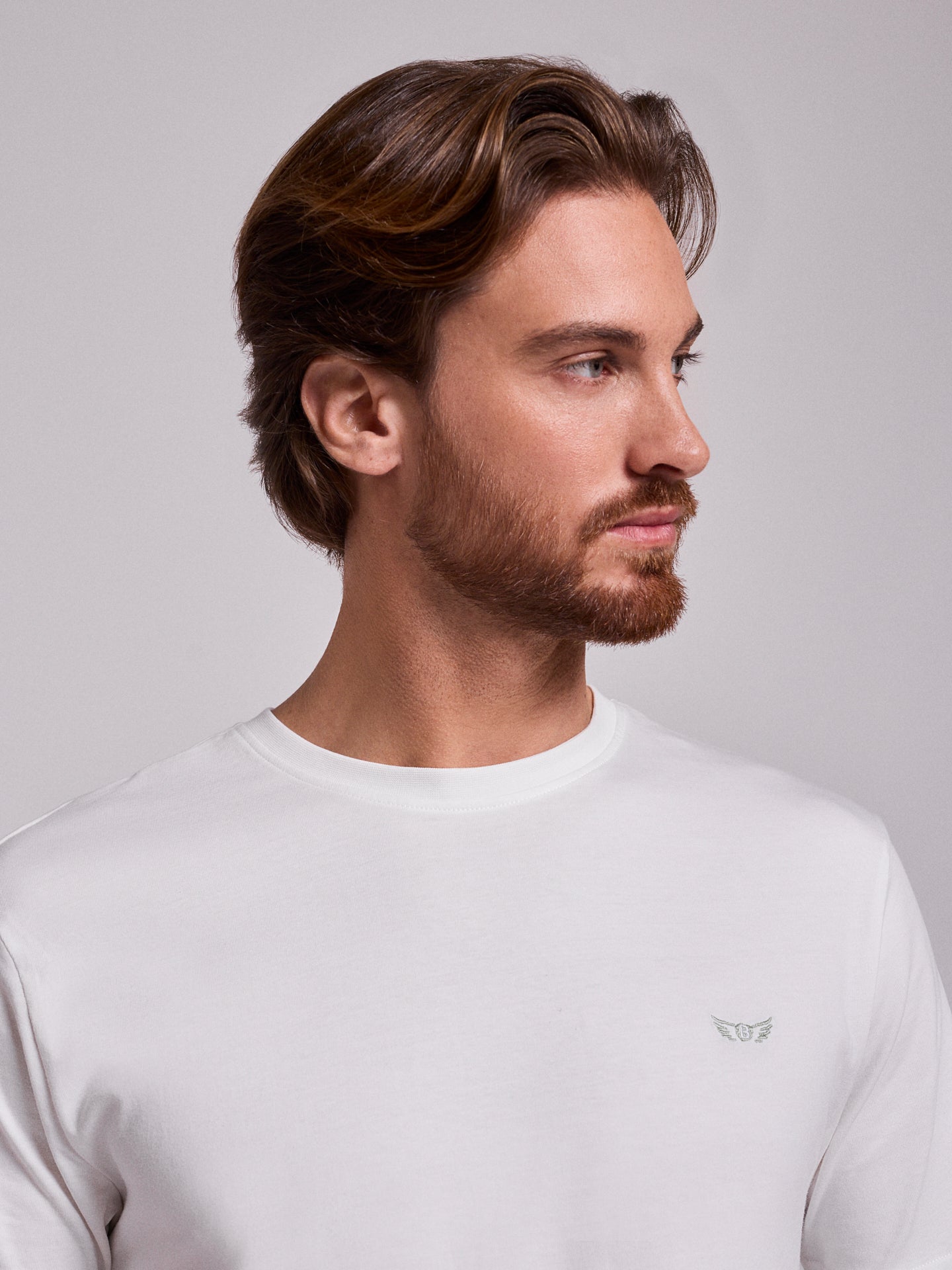 T-SHIRT ALGODÃO BRANCA MANGA CURTA REGULAR FIT MR. BLUE