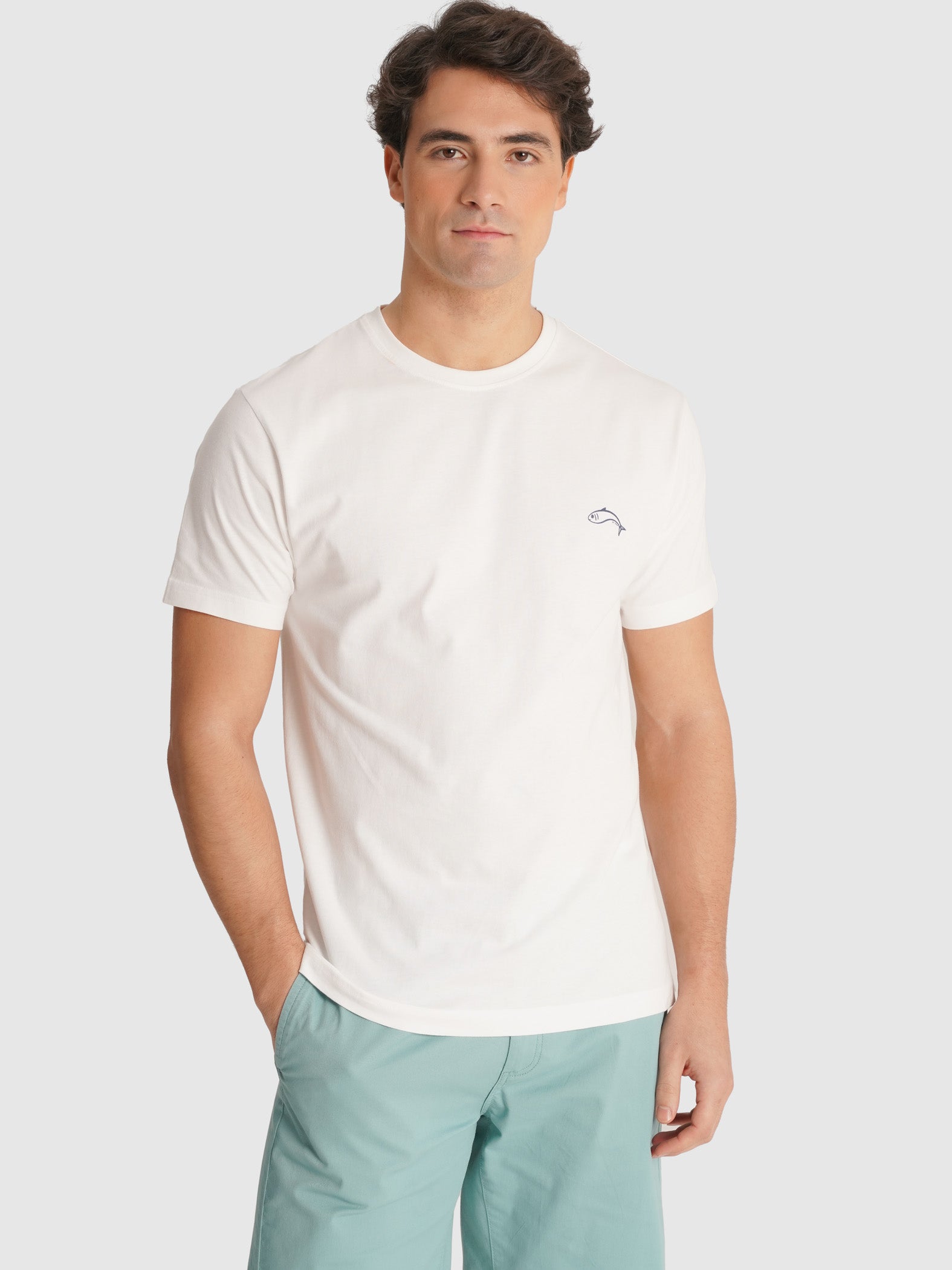 T-SHIRT CRU MANGA CURTA REGULAR FIT MR. BLUE