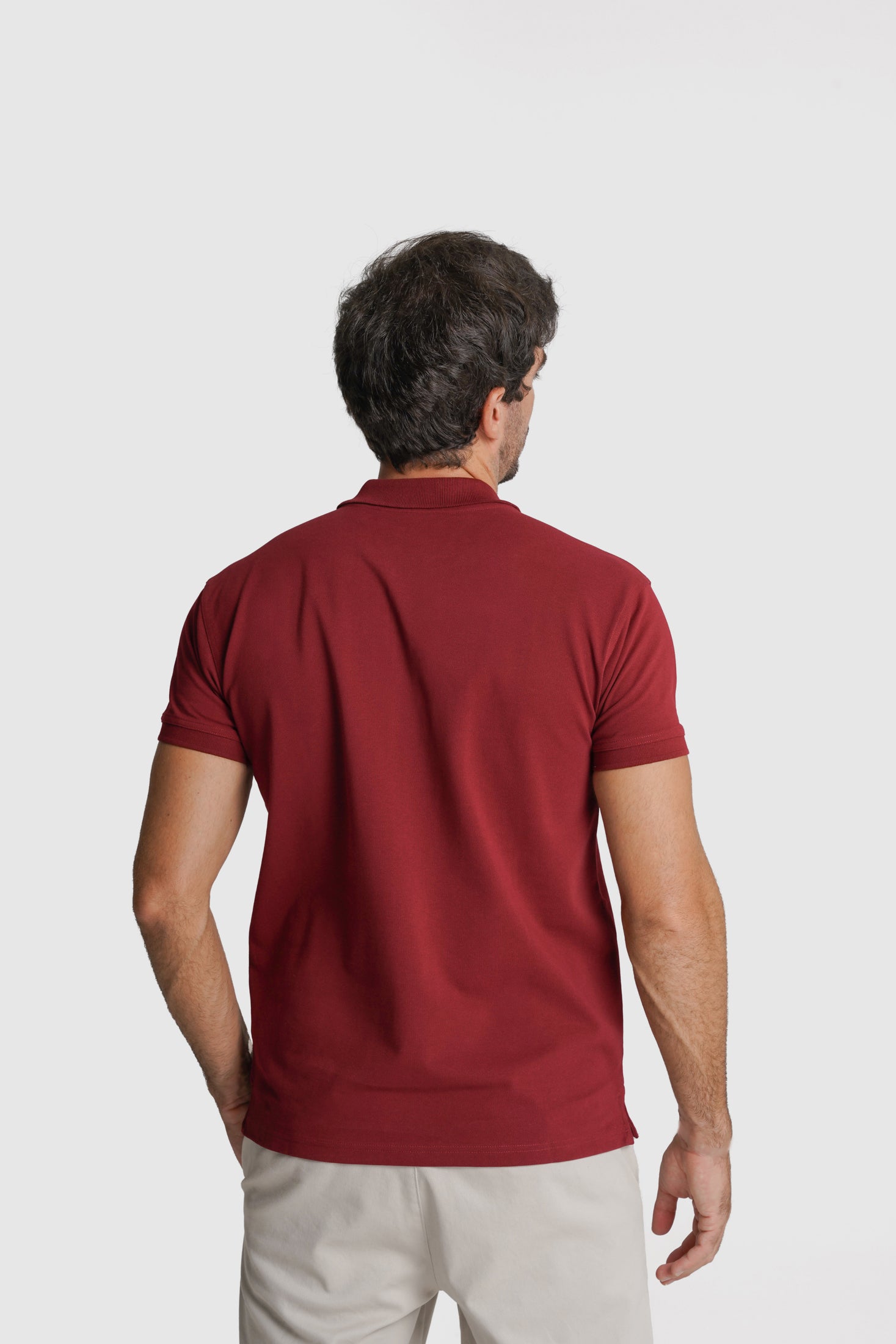 POLO ALGODÃO REGULAR FIT BORDEAUX LISO MR. BLUE