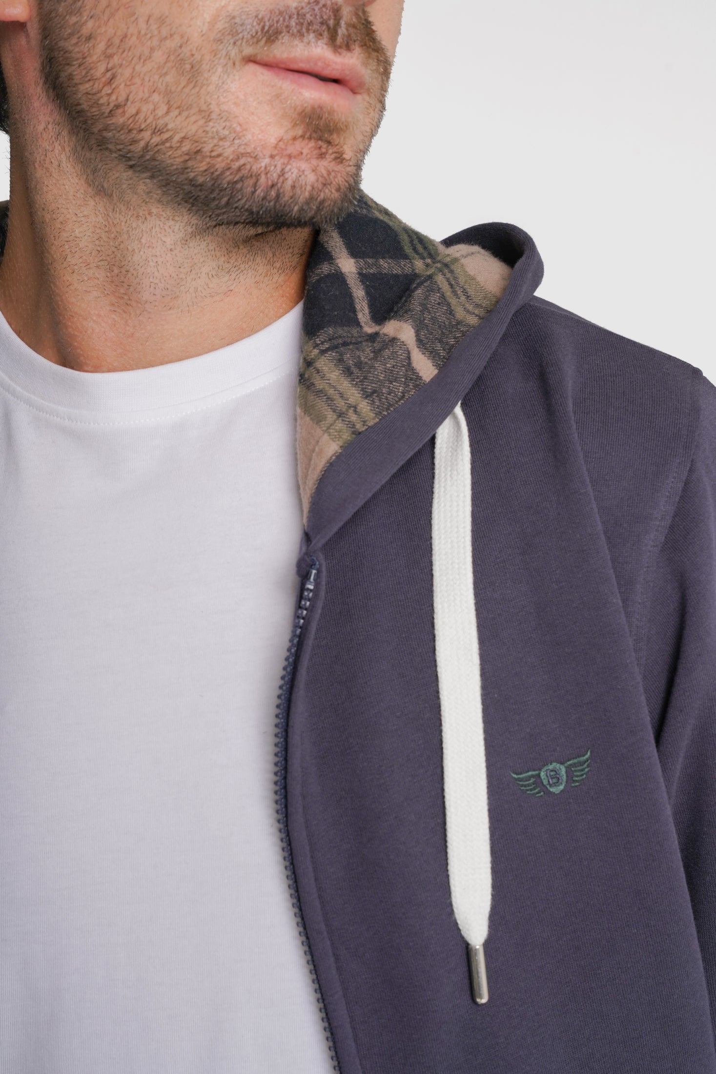HOODIE ALGODÃO REGULAR FIT AZUL LISO MR. BLUE