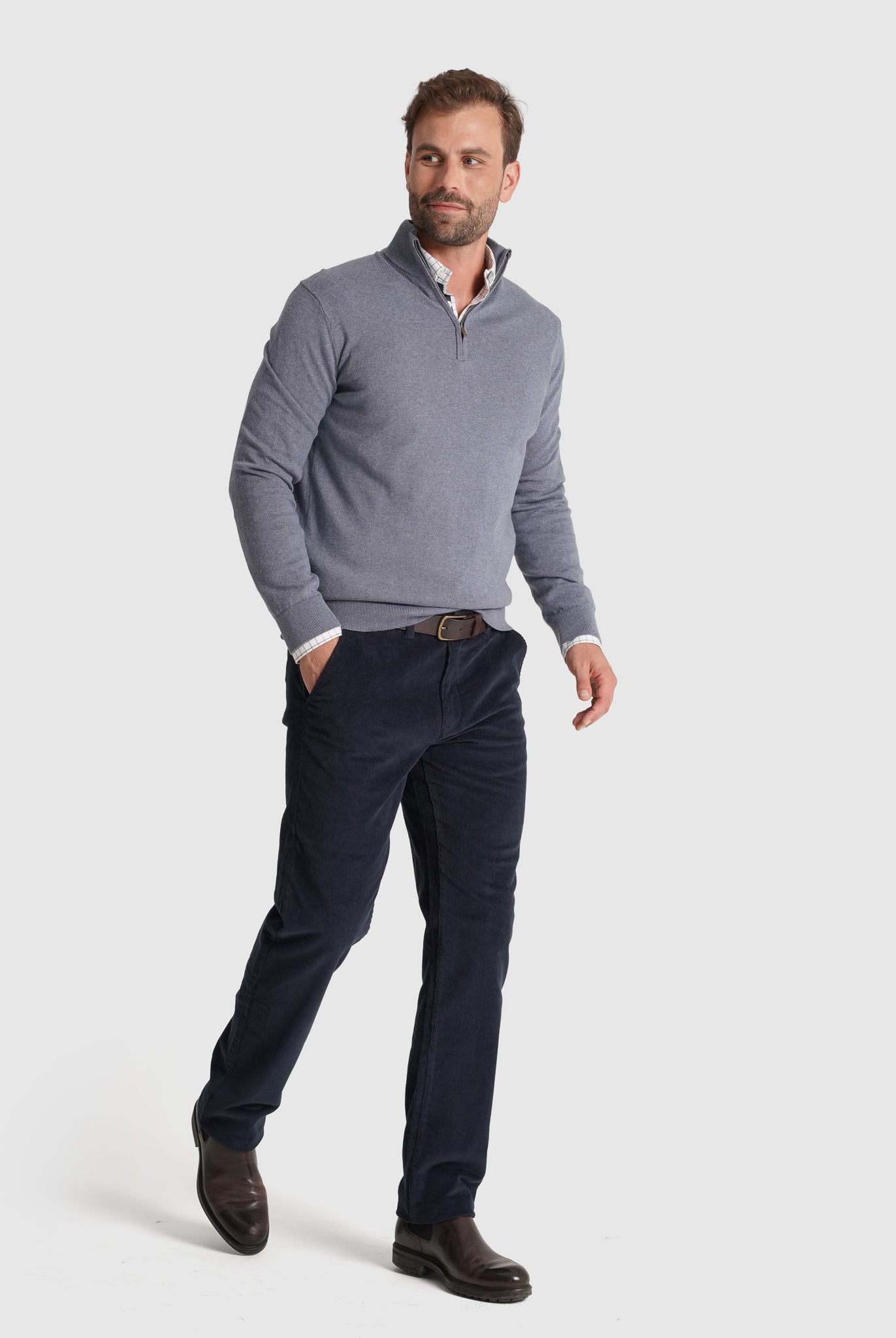 Pullover Caxemira Azul Manga Comprida Regular Fit Mr. Blue