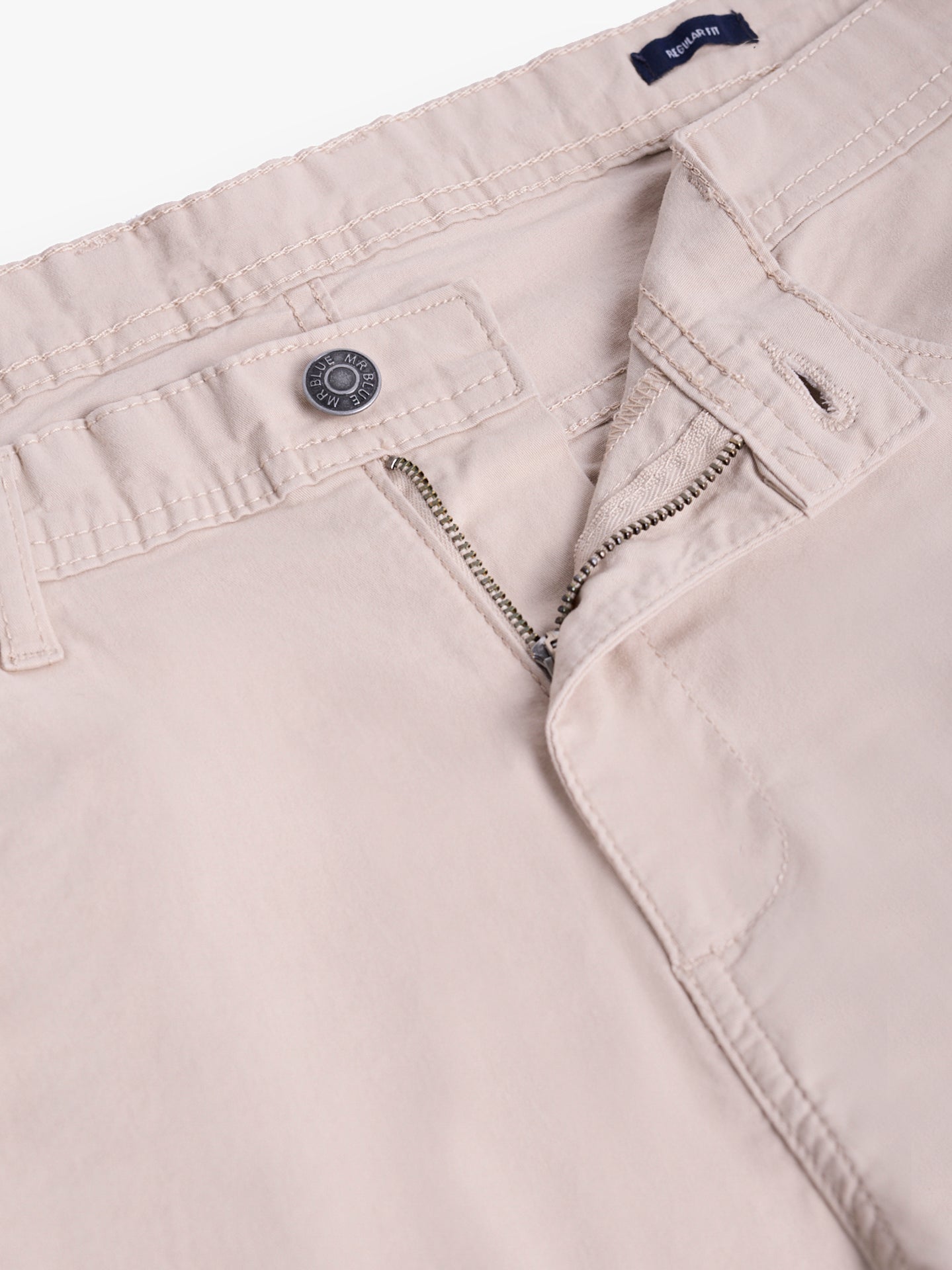 CALÇAS ALGODÃO BEGES REGULAR FIT MR. BLUE