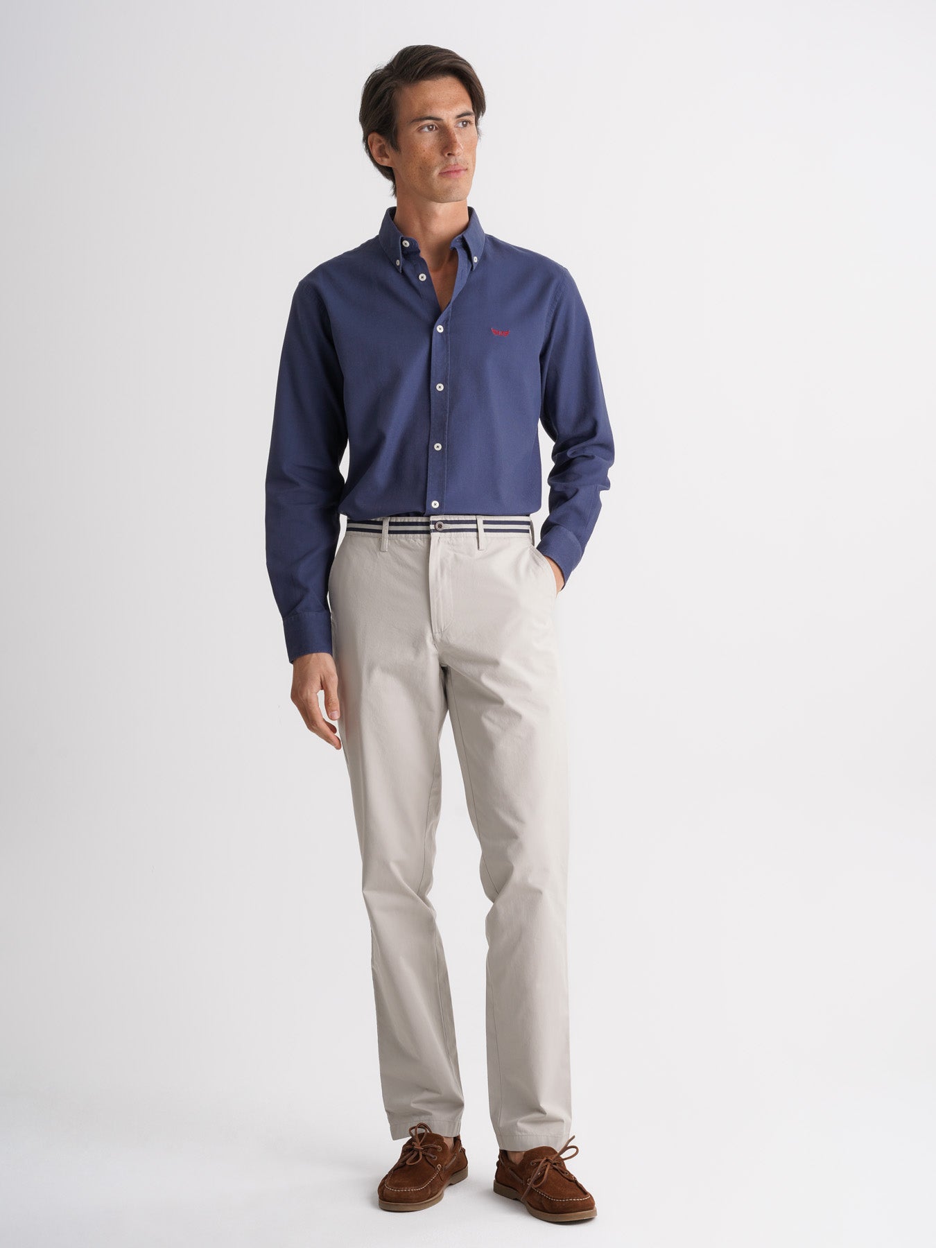 Calças Chinos Regular Fit Twill Cinzentas Mr. Blue