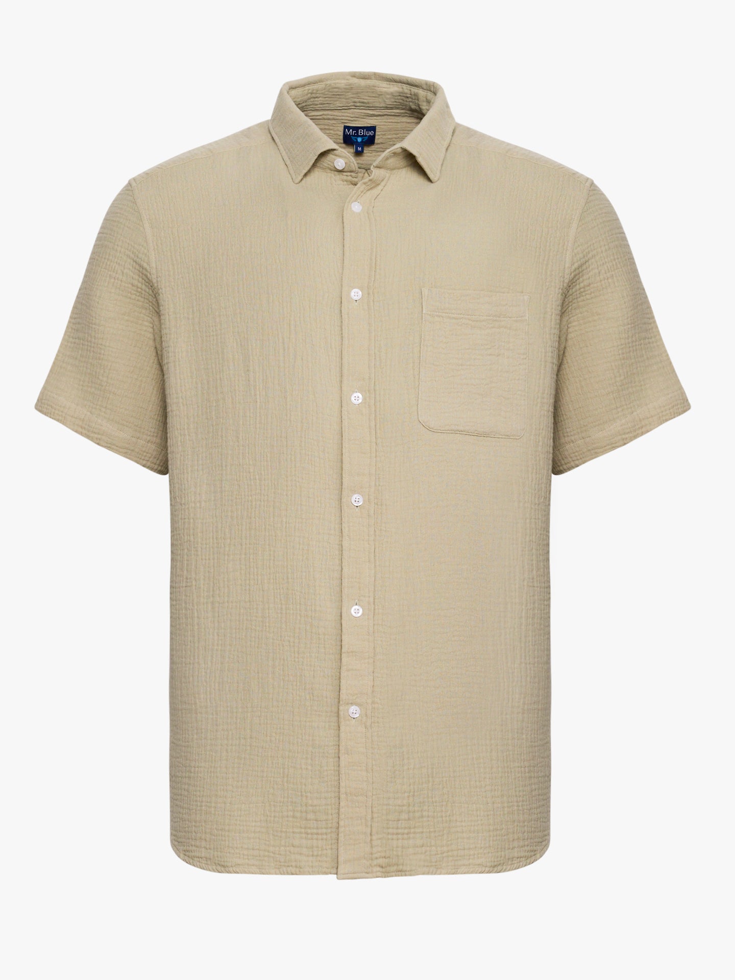 CAMISA ALGODÃO VERDE MANGA CURTA REGULAR FIT MR. BLUE