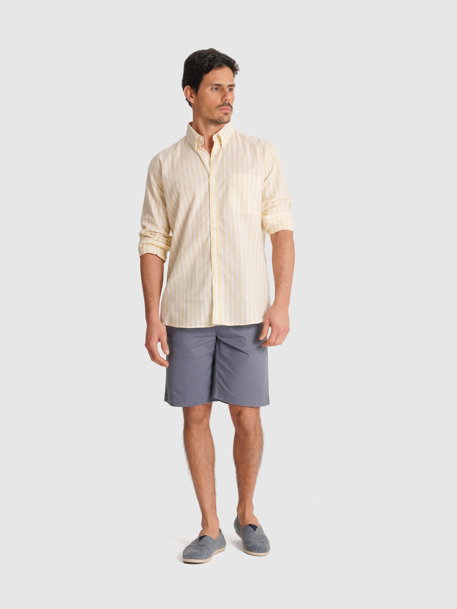 CAMISA AMARELA MANGA COMPRIDA REGULAR FIT MR. BLUE