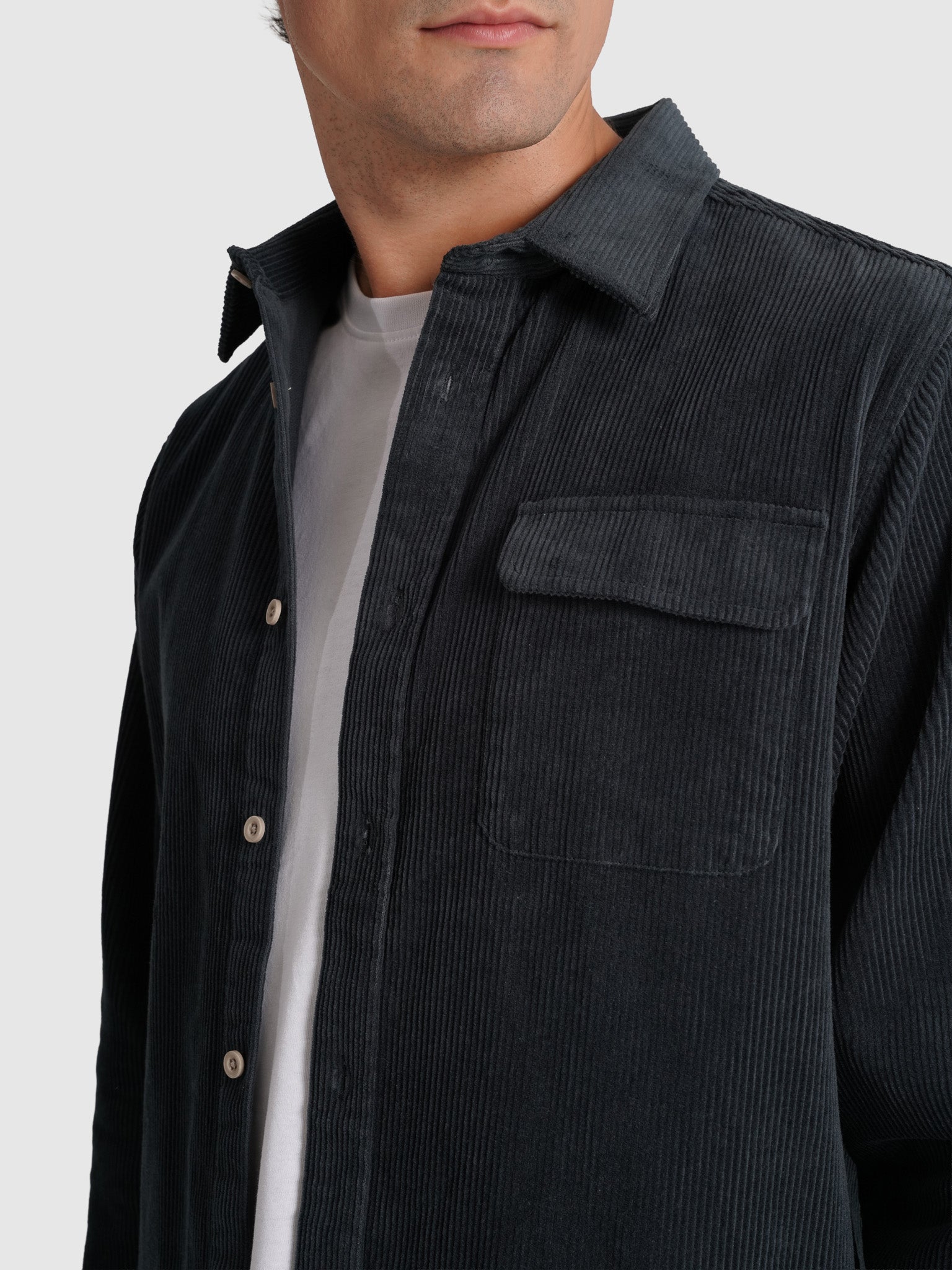 SOBRECAMISA ALGODÃO AZUL MANGA COMPRIDA REGULAR FIT MARK BELLUCCI