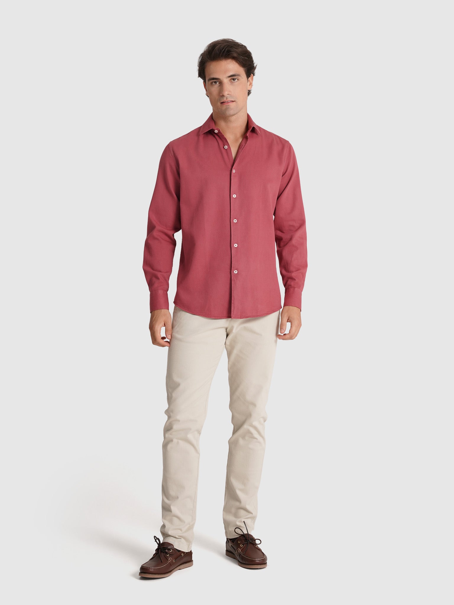 CAMISA ALGODÃO VERMELHA MANGA COMPRIDA REGULAR FIT MARK BELLUCCI