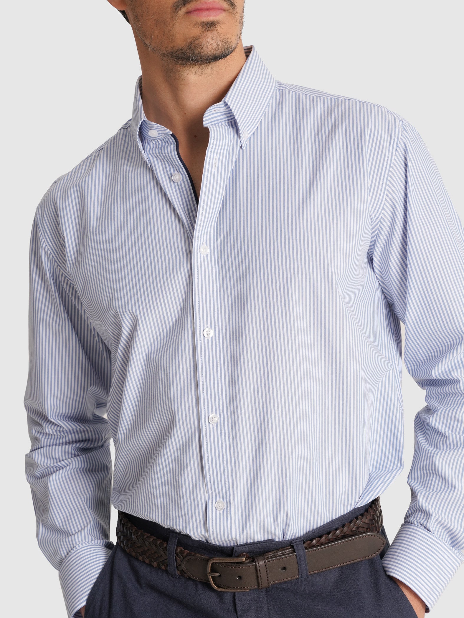 CAMISA AZUL MANGA COMPRIDA REGULAR FIT MR. BLUE