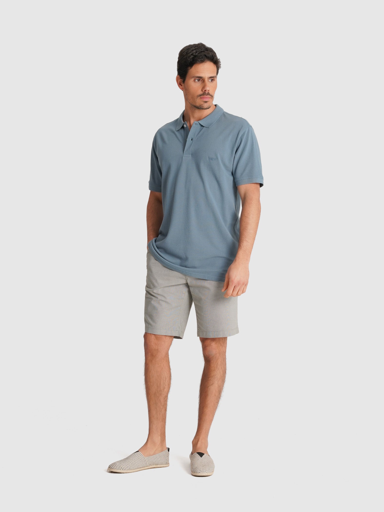 POLO PIQUET AZUL MANGA CURTA TAILORED FIT MR. BLUE