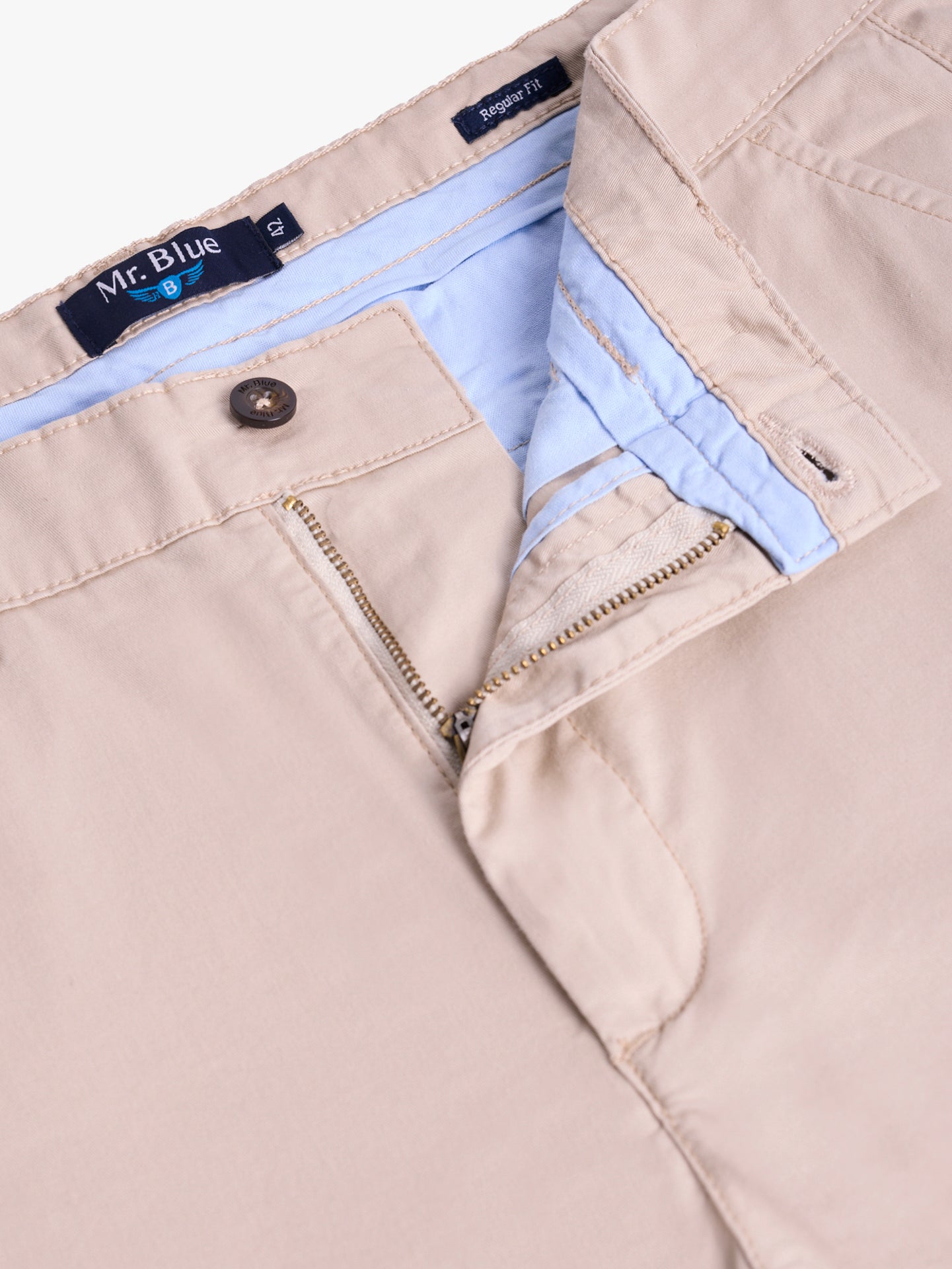 CALÇAS TWILL BEGES REGULAR FIT MR. BLUE