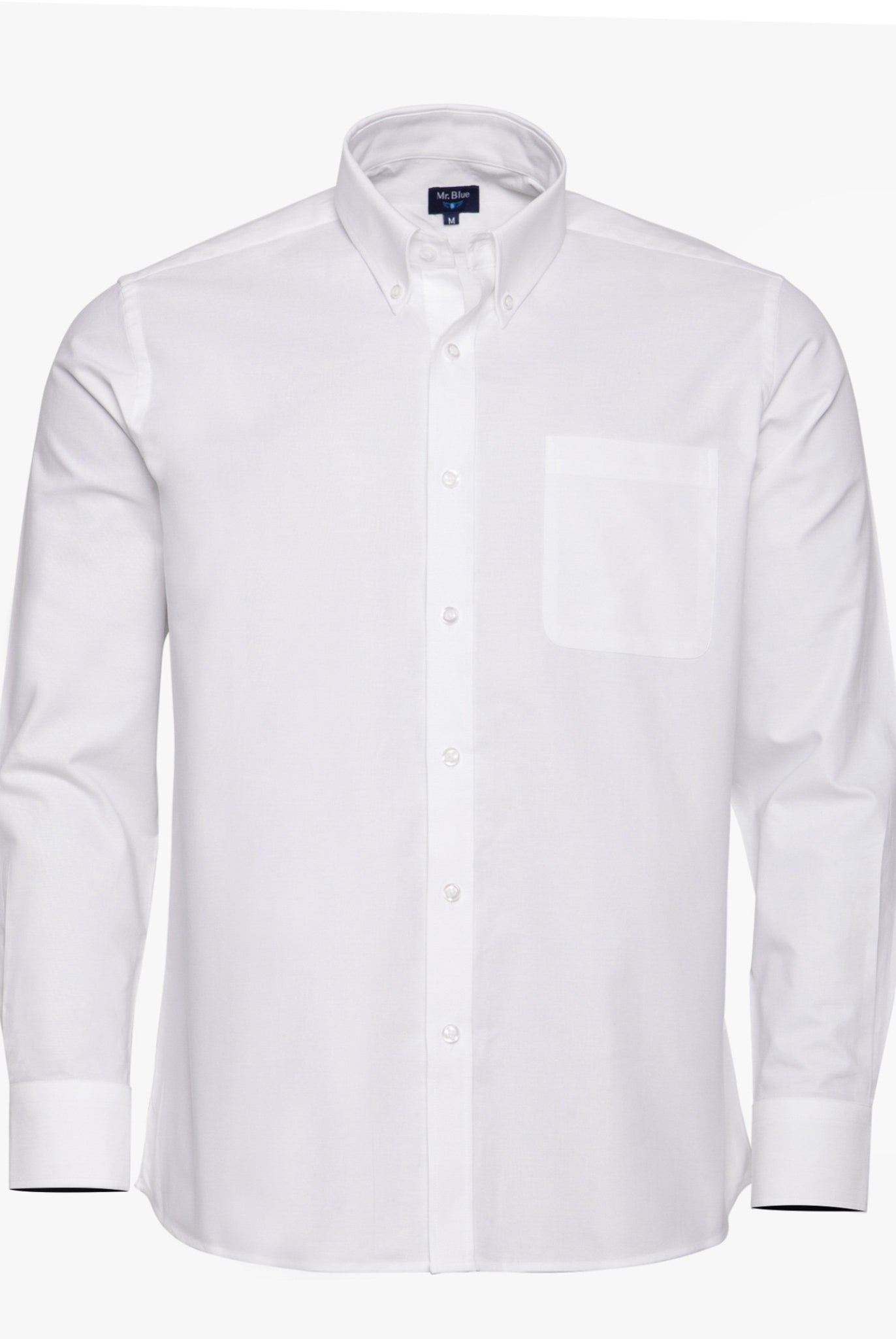 Camisa Algodão Branca Manga Comprida Regular Fit Mr. Blue