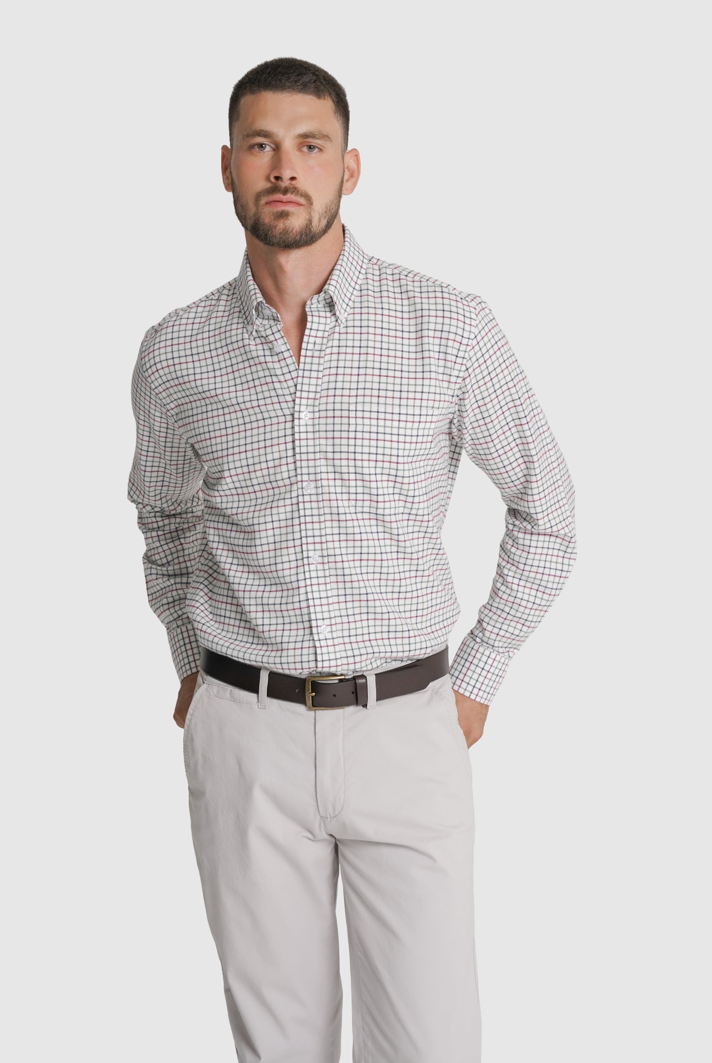 CAMISA FLANELA REGULAR FIT VERDE QUADRADA MR. BLUE