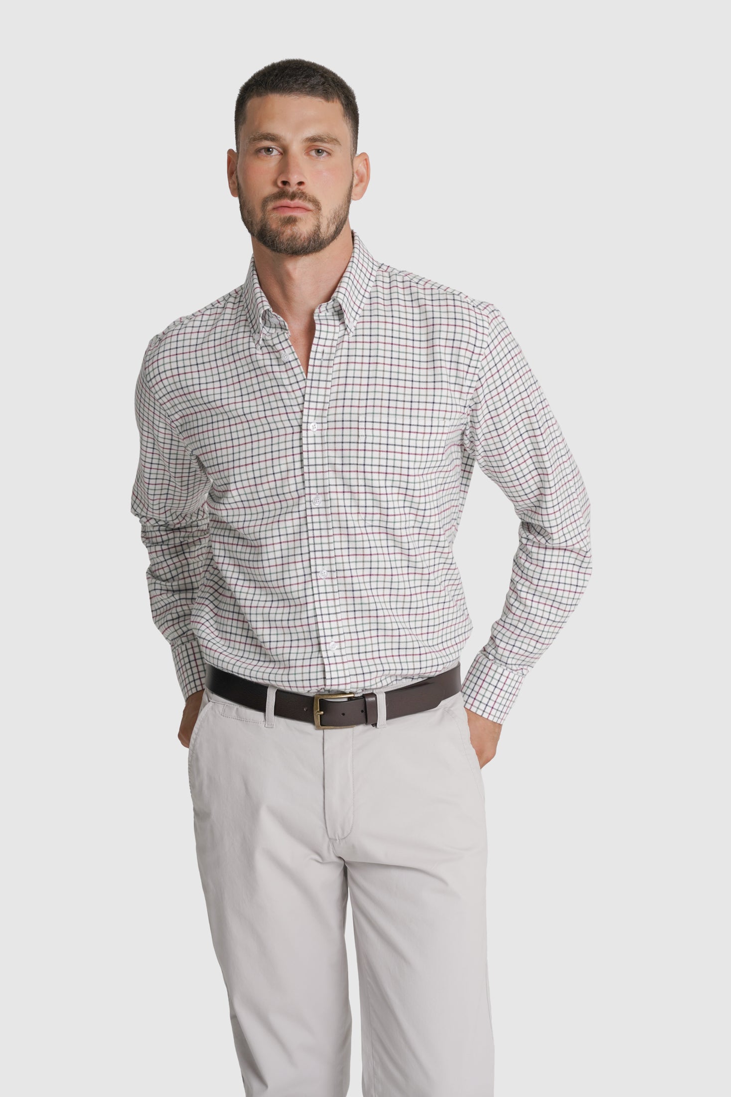 CAMISA FLANELA REGULAR FIT VERDE QUADRADA MR. BLUE