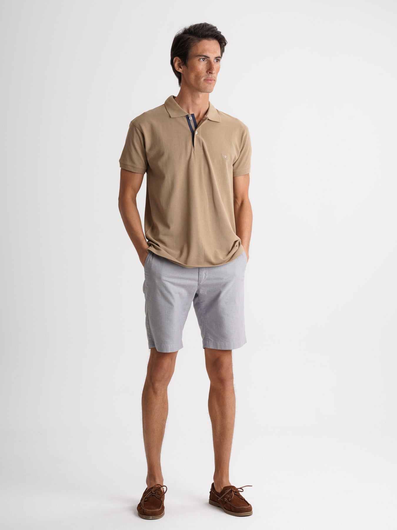 Polo Regular Fit Piquet Bege Mr. Blue