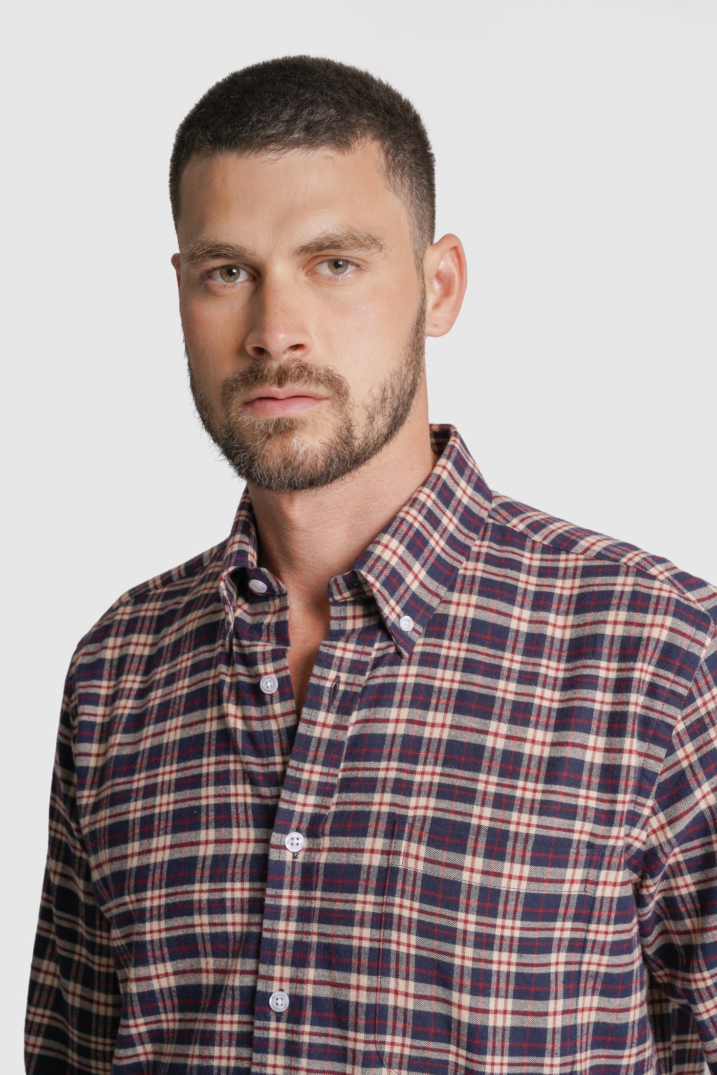 CAMISA ALGODÃO REGULAR FIT AZUL QUADRADA MR. BLUE