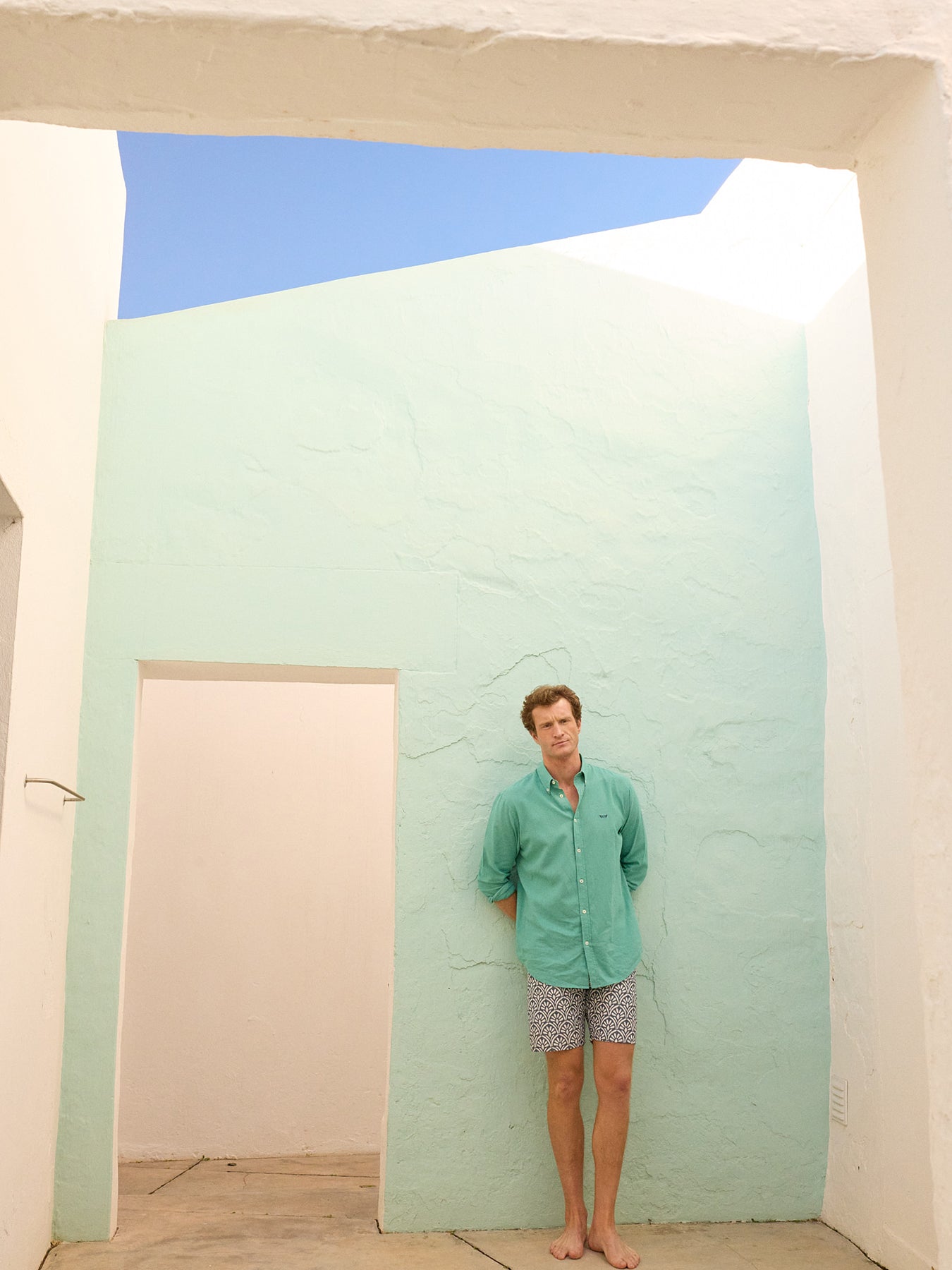 Camisa Regular Fit Linho Verde Mr. Blue