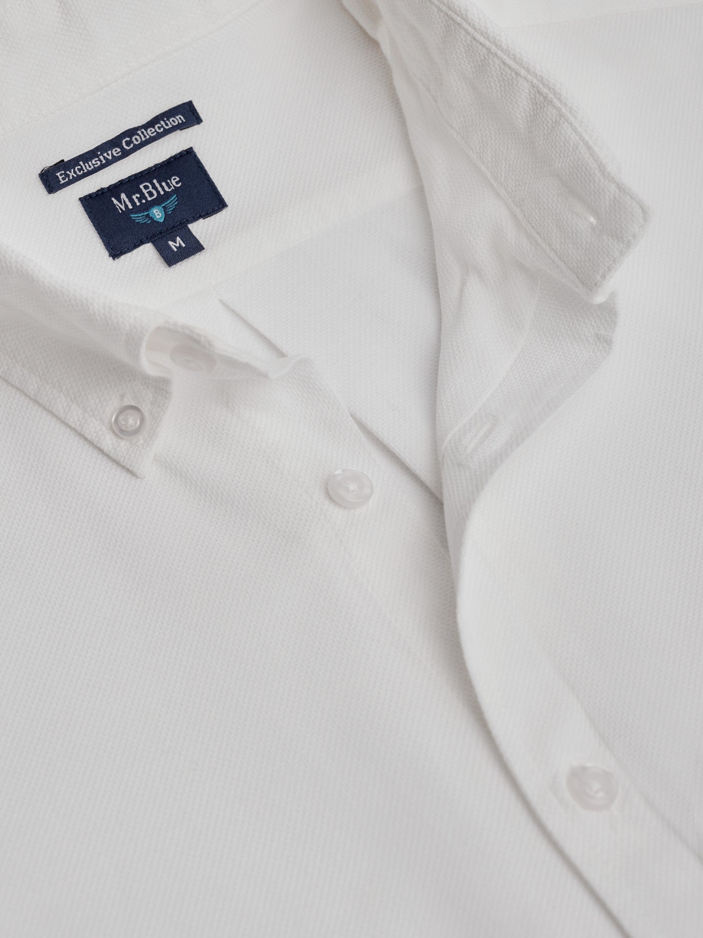 CAMISA ALGODÃO BRANCA MANGA COMPRIDA REGULAR FIT MR. BLUE