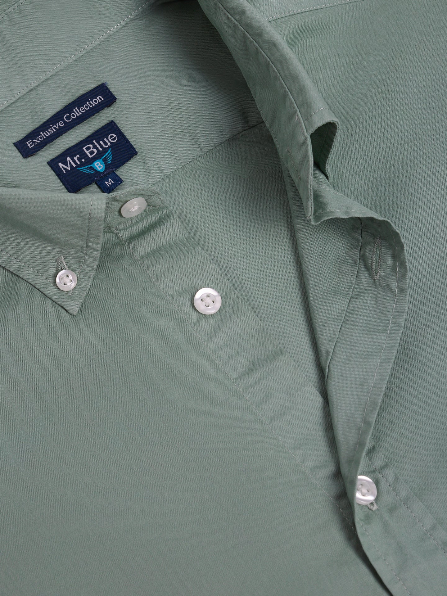 CAMISA ALGODÃO VERDE MANGA COMPRIDA REGULAR FIT MR. BLUE