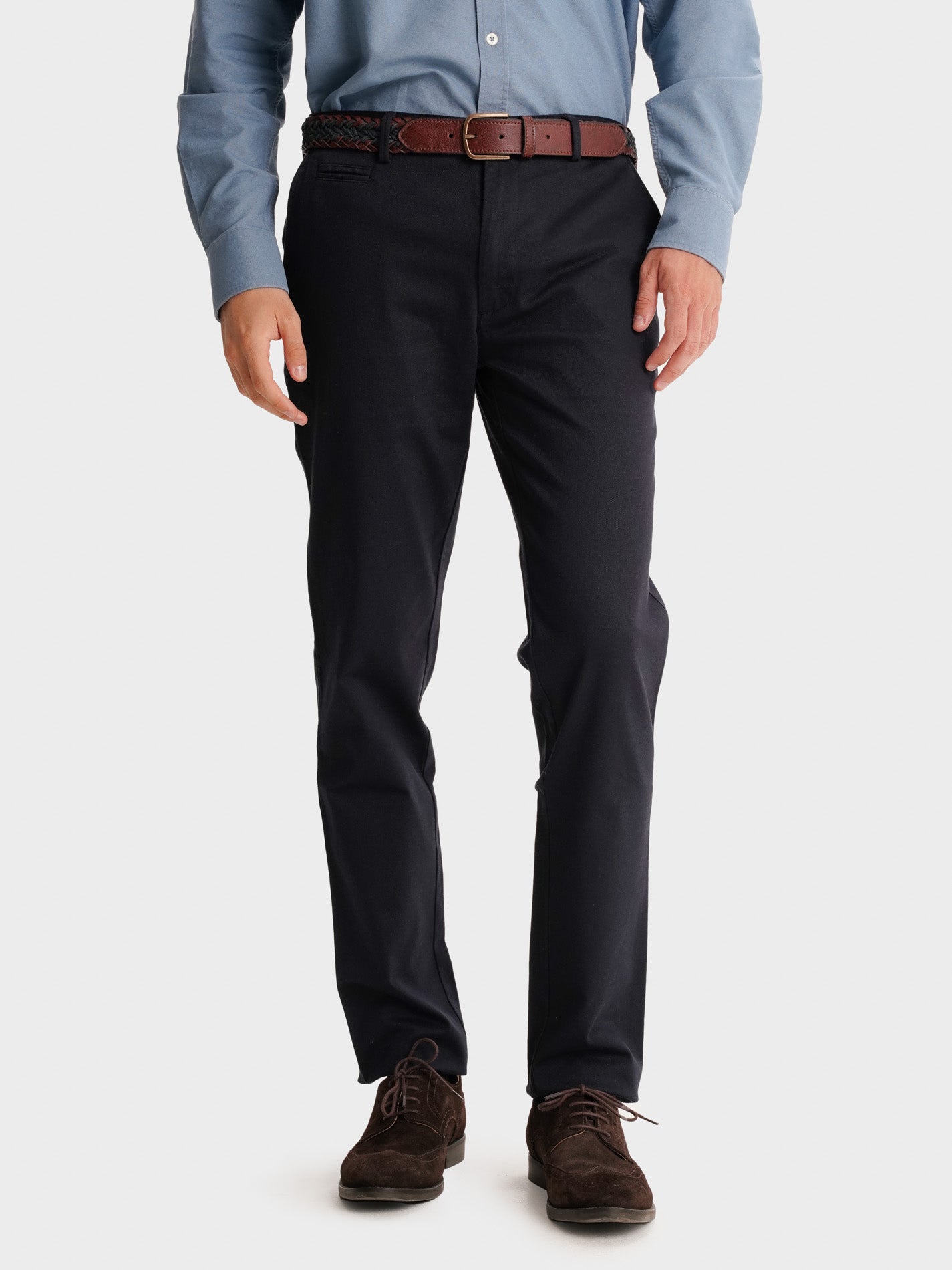 CALÇAS ESTRUTURADA AZUIS SLIM FIT MR. BLUE