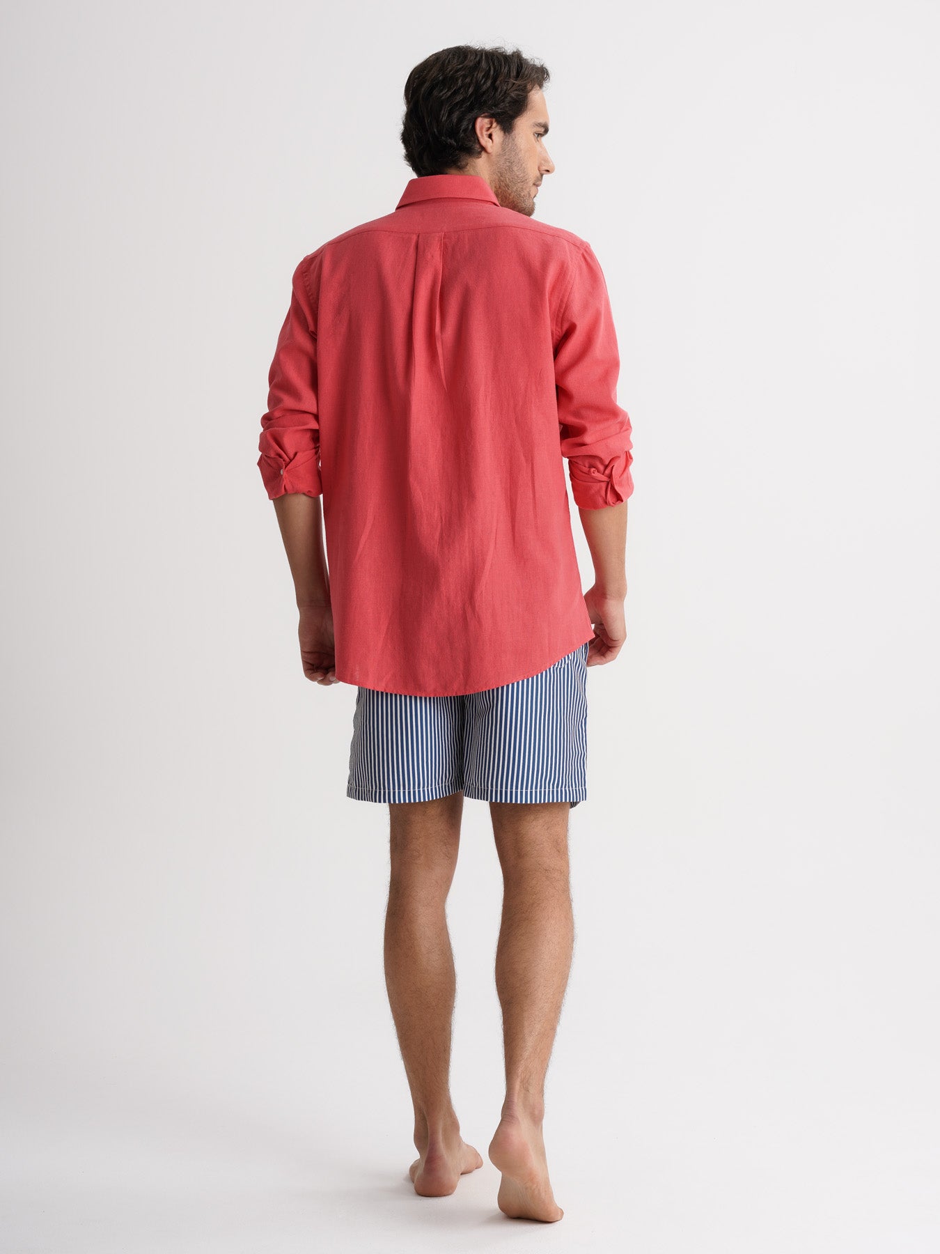 Camisa Regular Fit Linho Rosa Mr. Blue