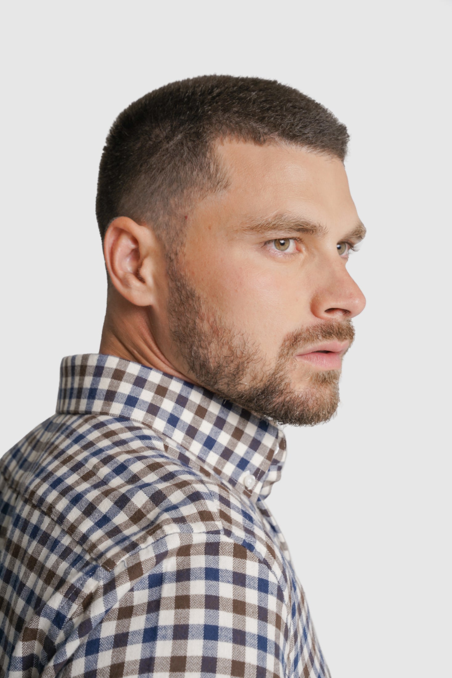 CAMISA FLANELA REGULAR FIT CASTANHA QUADRADA MR. BLUE
