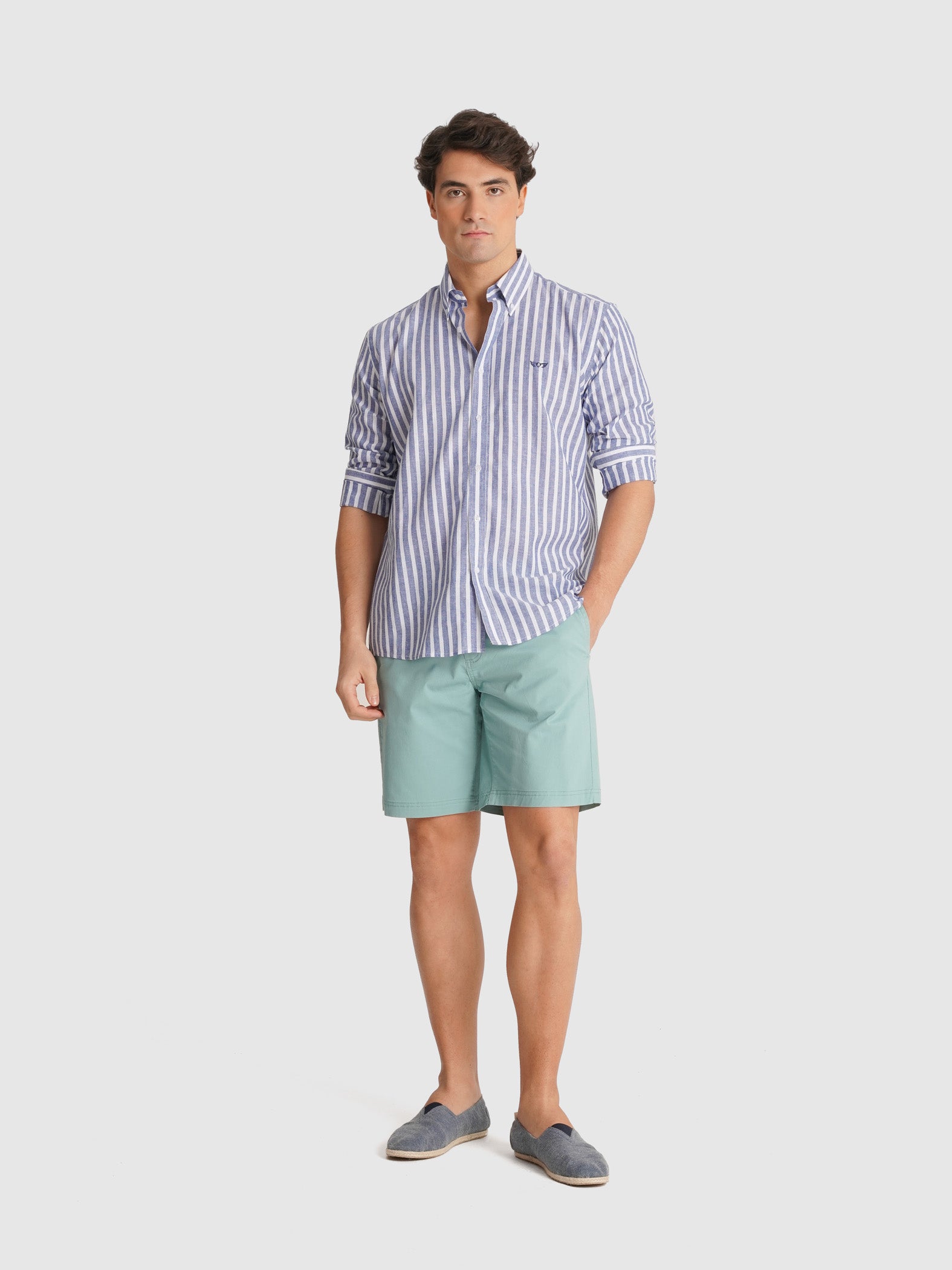 CAMISA AZUL MANGA COMPRIDA REGULAR FIT MR. BLUE