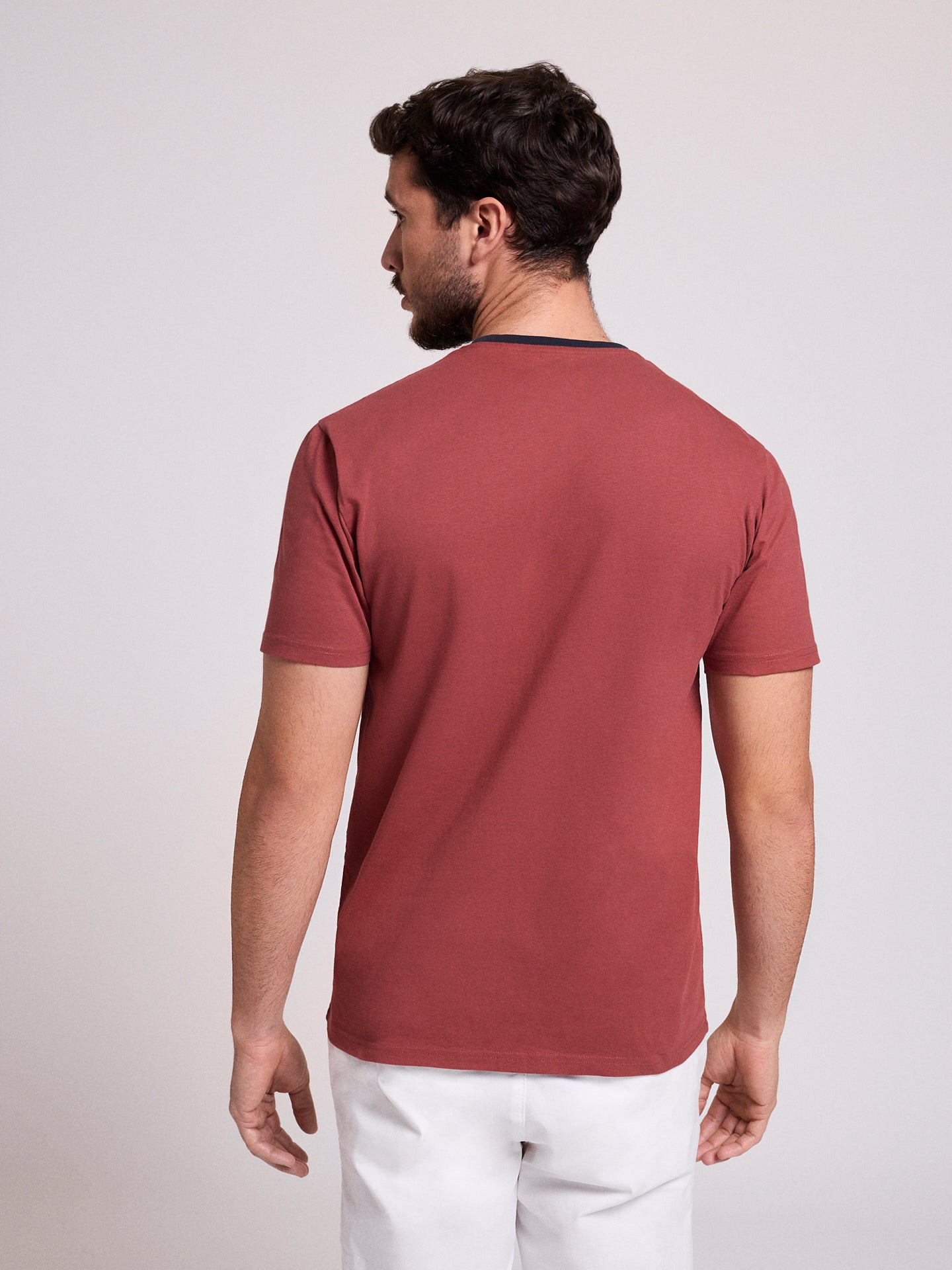 T-SHIRT ALGODÃO VERMELHA MANGA CURTA REGULAR FIT MR. BLUE