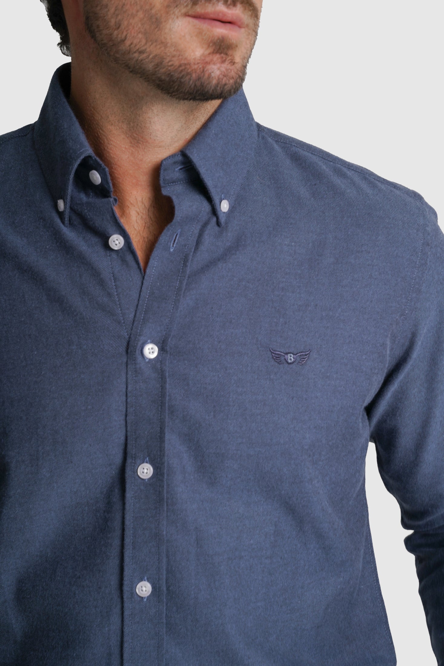 CAMISA FLANELA REGULAR FIT AZUL LISA MR. BLUE